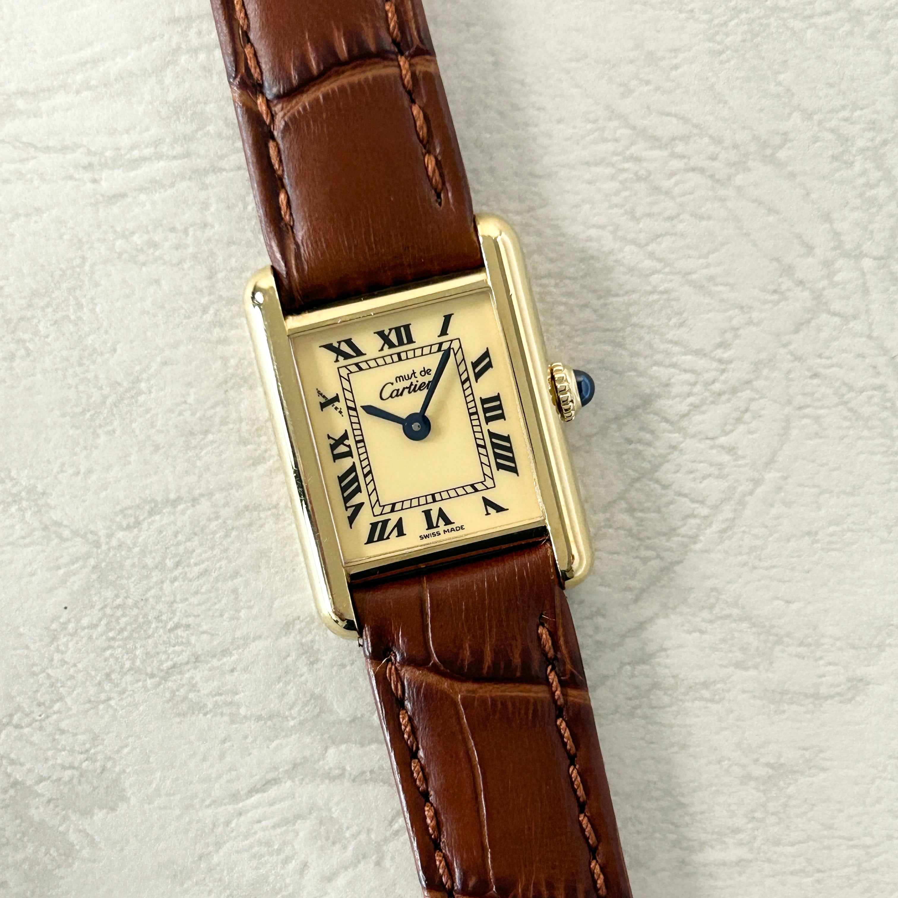 [Cartier] Cartier<br> Mast Tank SM Hand-wound Ivory Roma with lifetime warranty