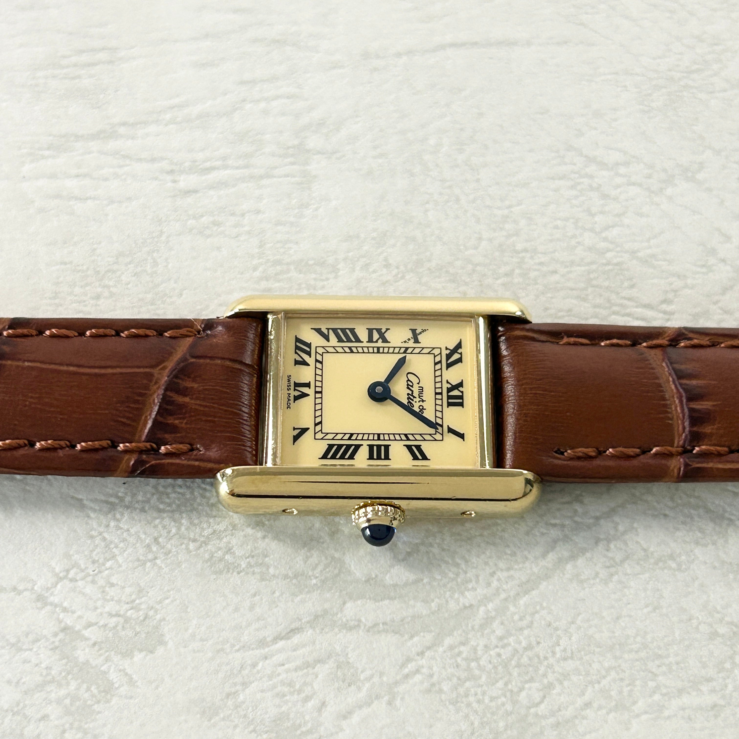 [Cartier] Cartier<br> Mast Tank SM Hand-wound Ivory Roma with lifetime warranty