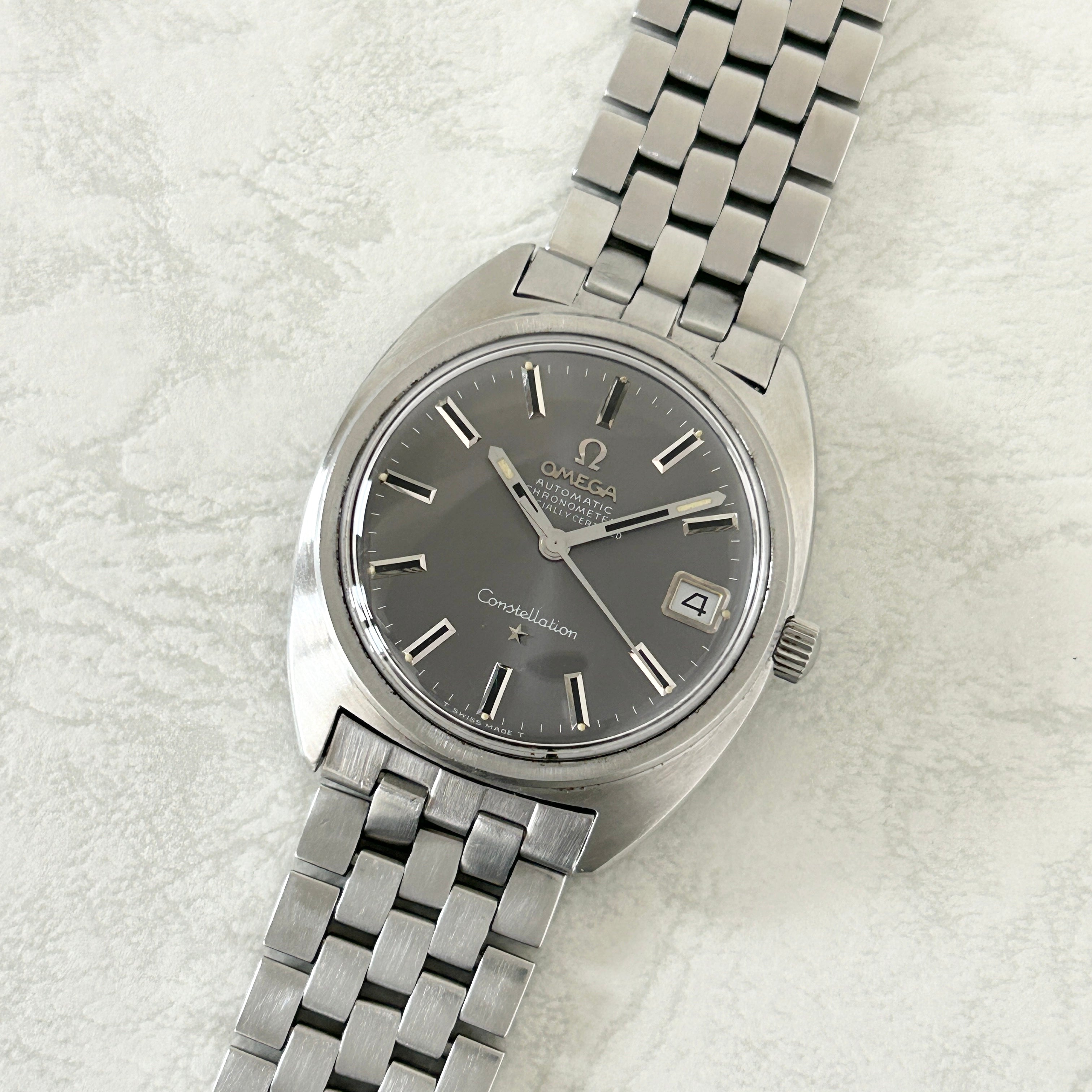 [OMEGA] Omega Constellation Date C Line Greydial with original box