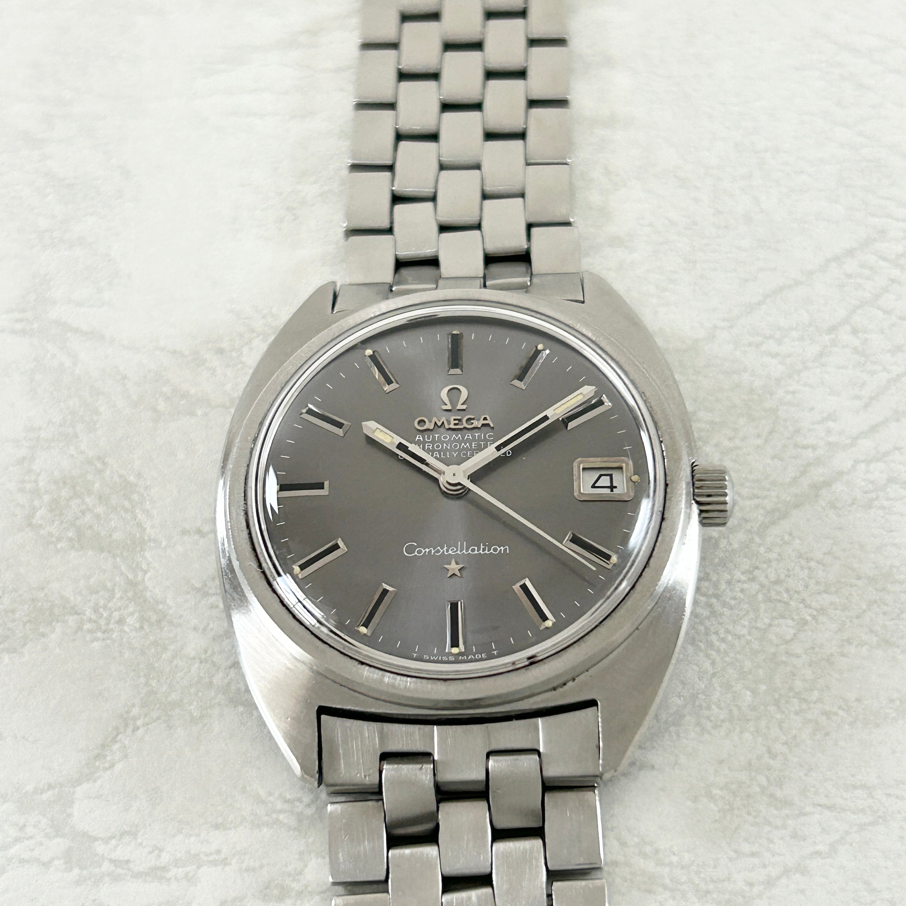 [OMEGA] Omega Constellation Date C Line Greydial with original box