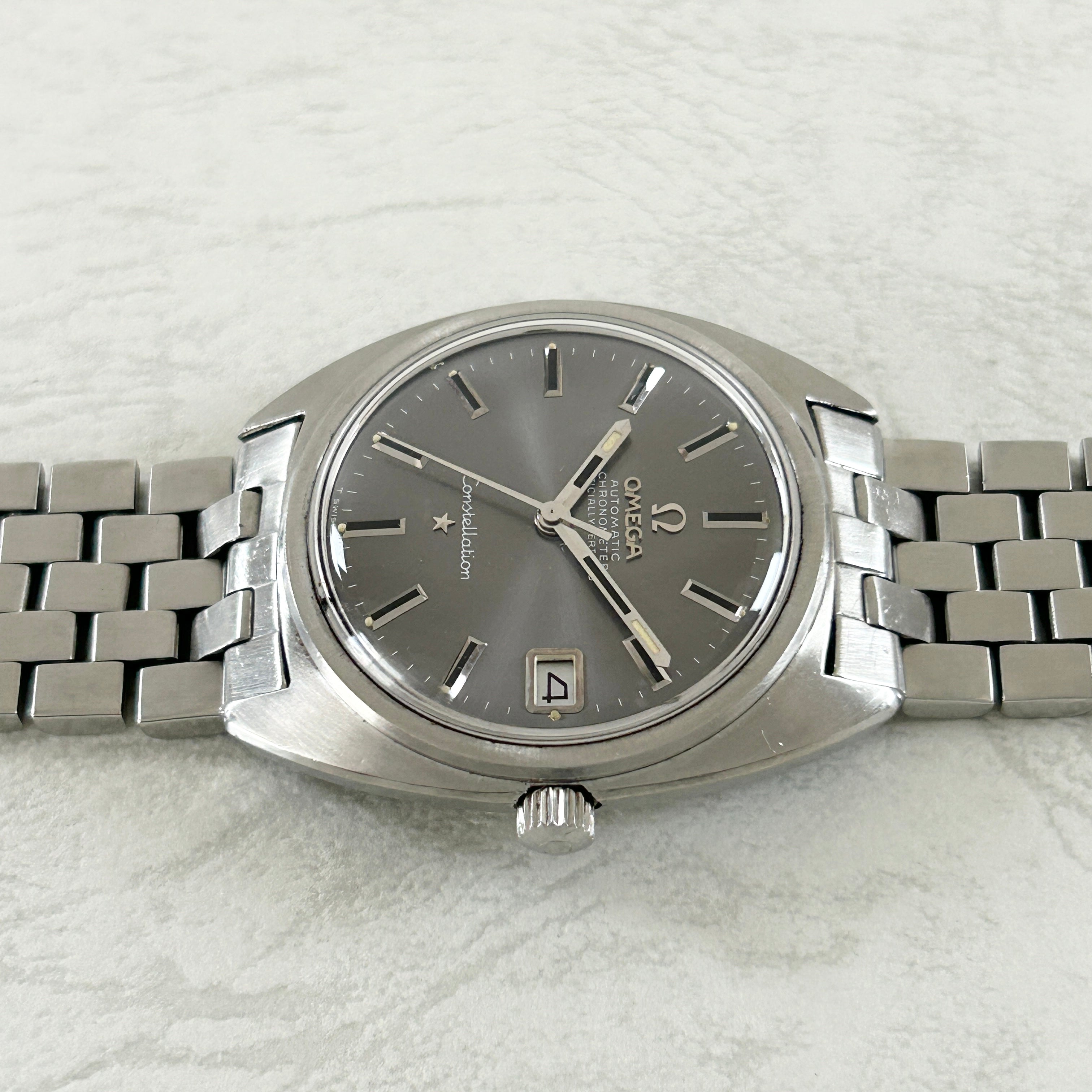 [OMEGA] Omega Constellation Date C Line Greydial with original box