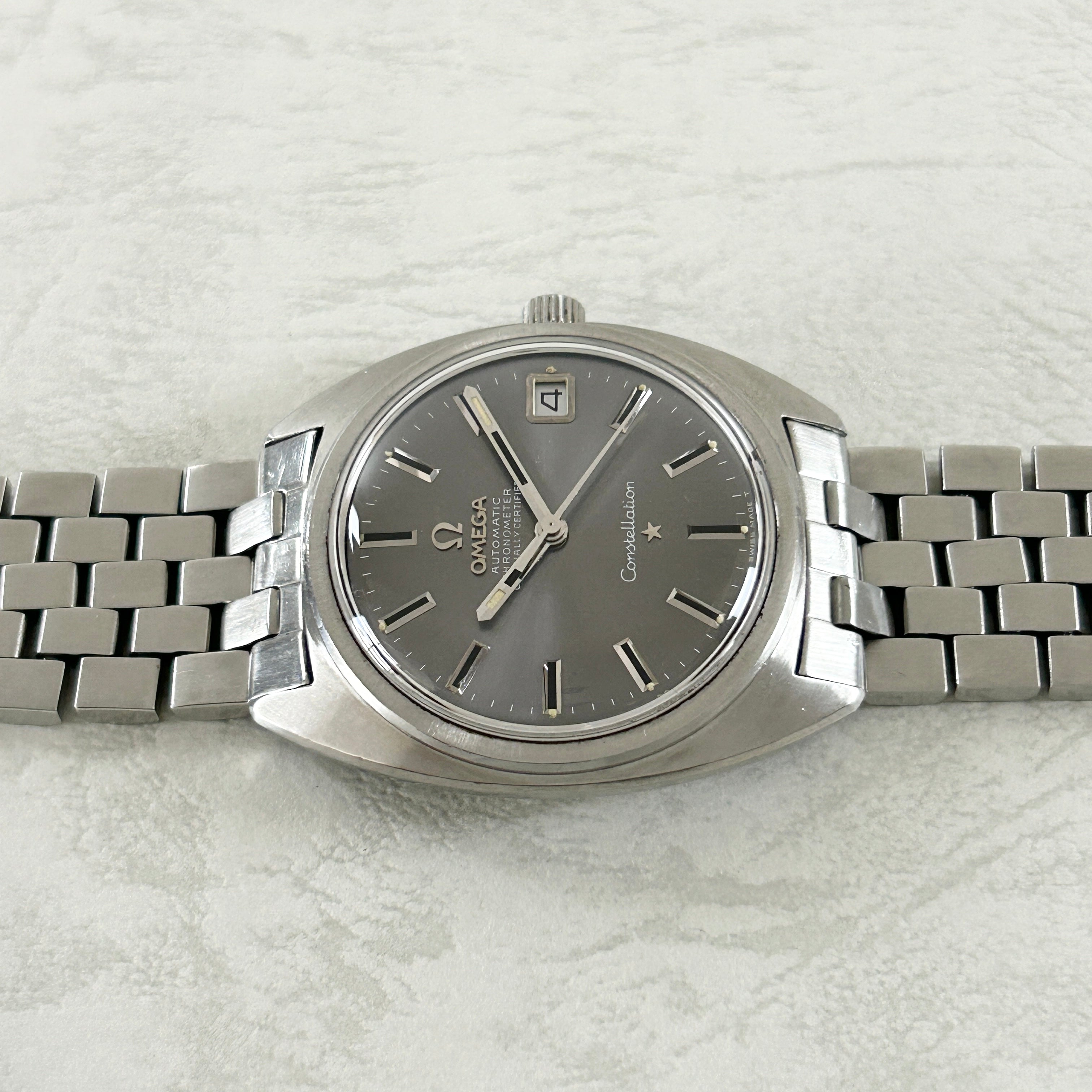 [OMEGA] Omega Constellation Date C Line Greydial with original box