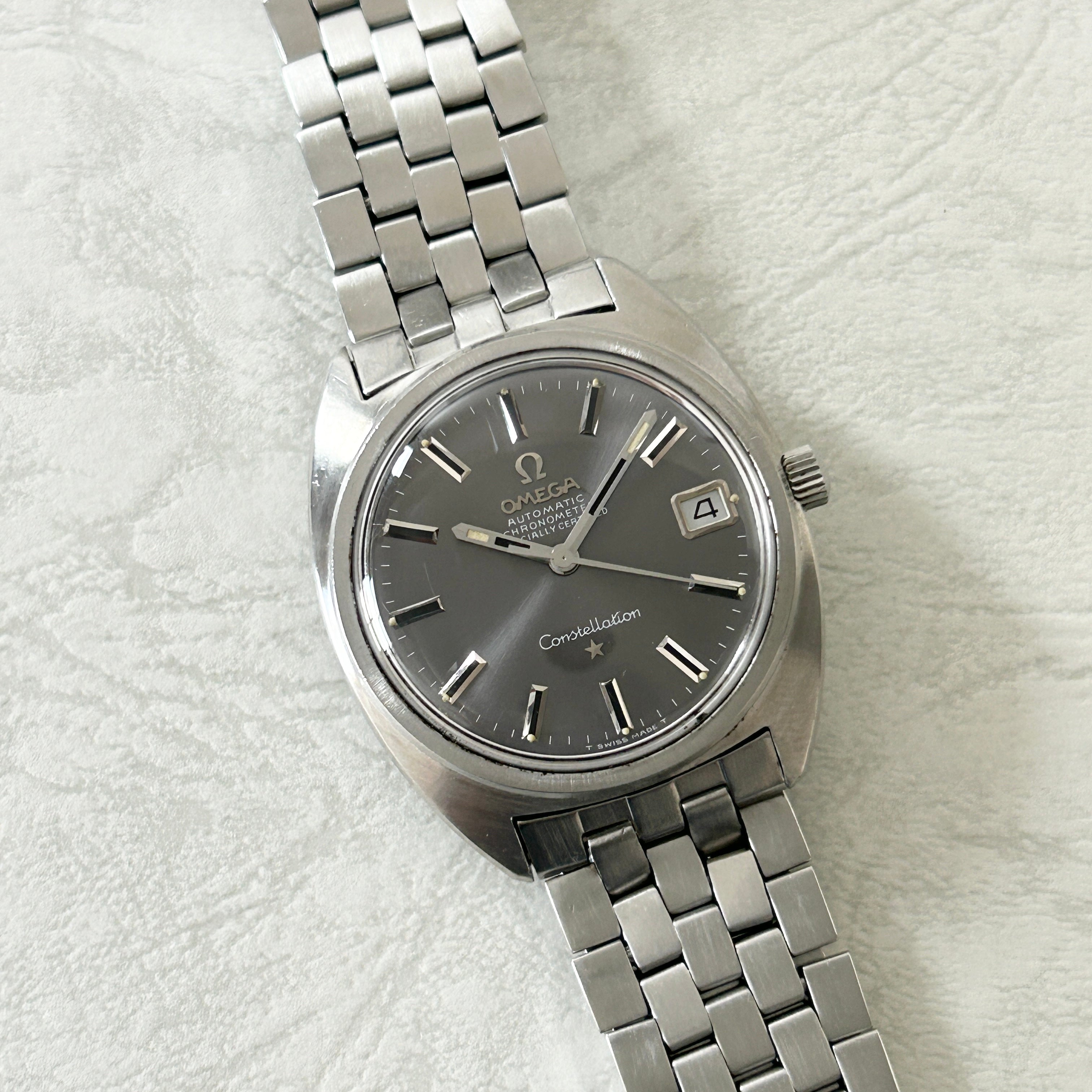 [OMEGA] Omega Constellation Date C Line Greydial with original box