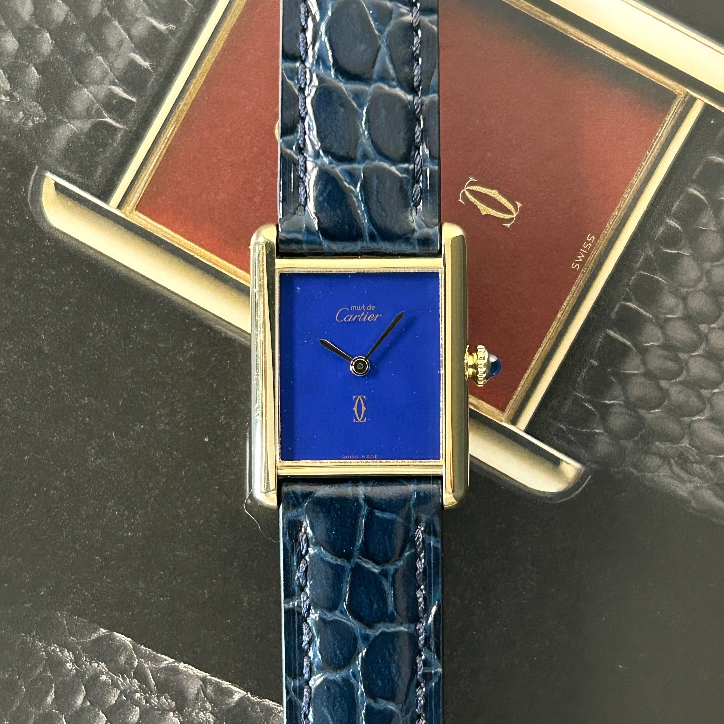 [Cartier] Cartier Must Tank LM Lapis Lazuli with lifetime warranty