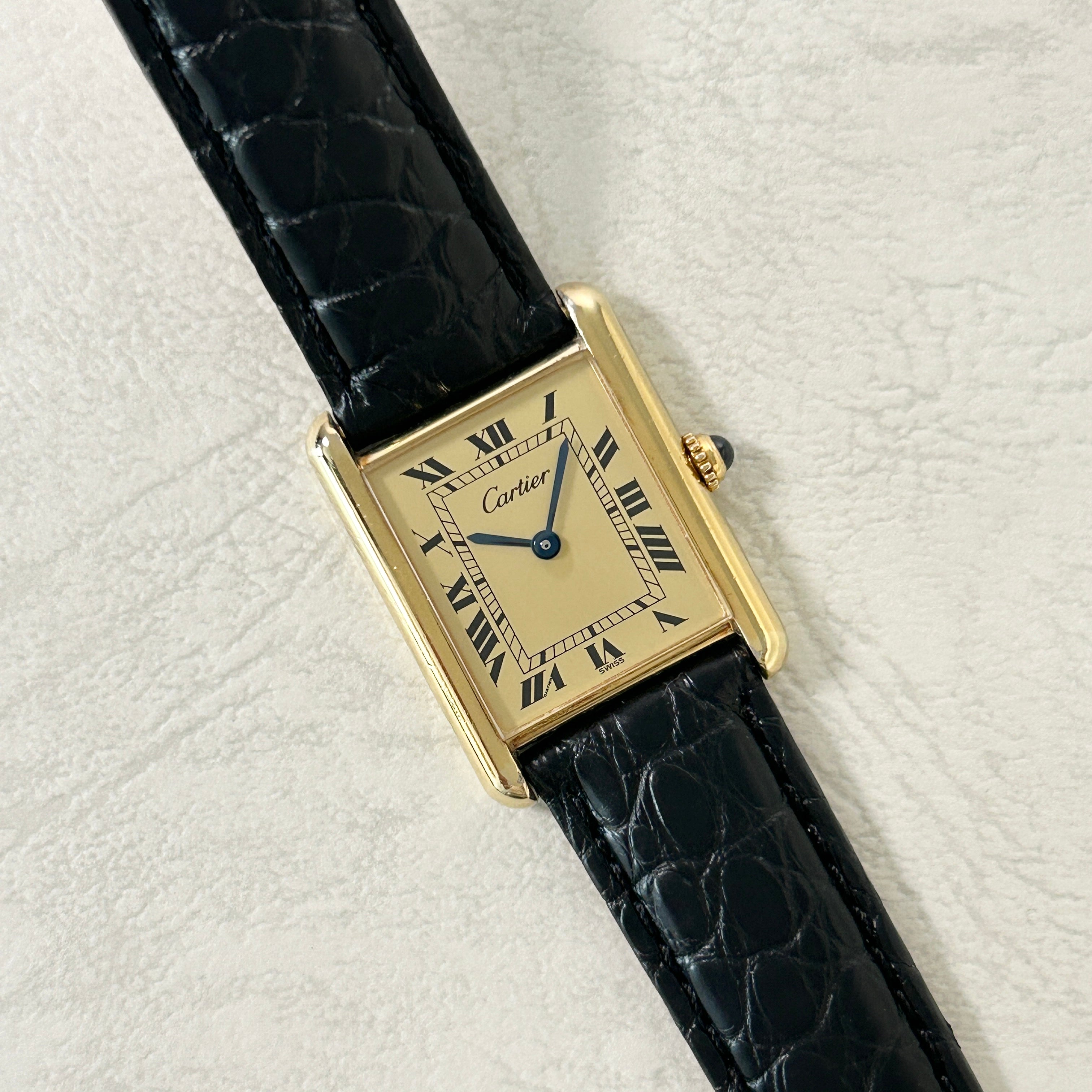 [Cartier] Cartier Must Tank LM Champagne Roma QZ with genuine D-buckle