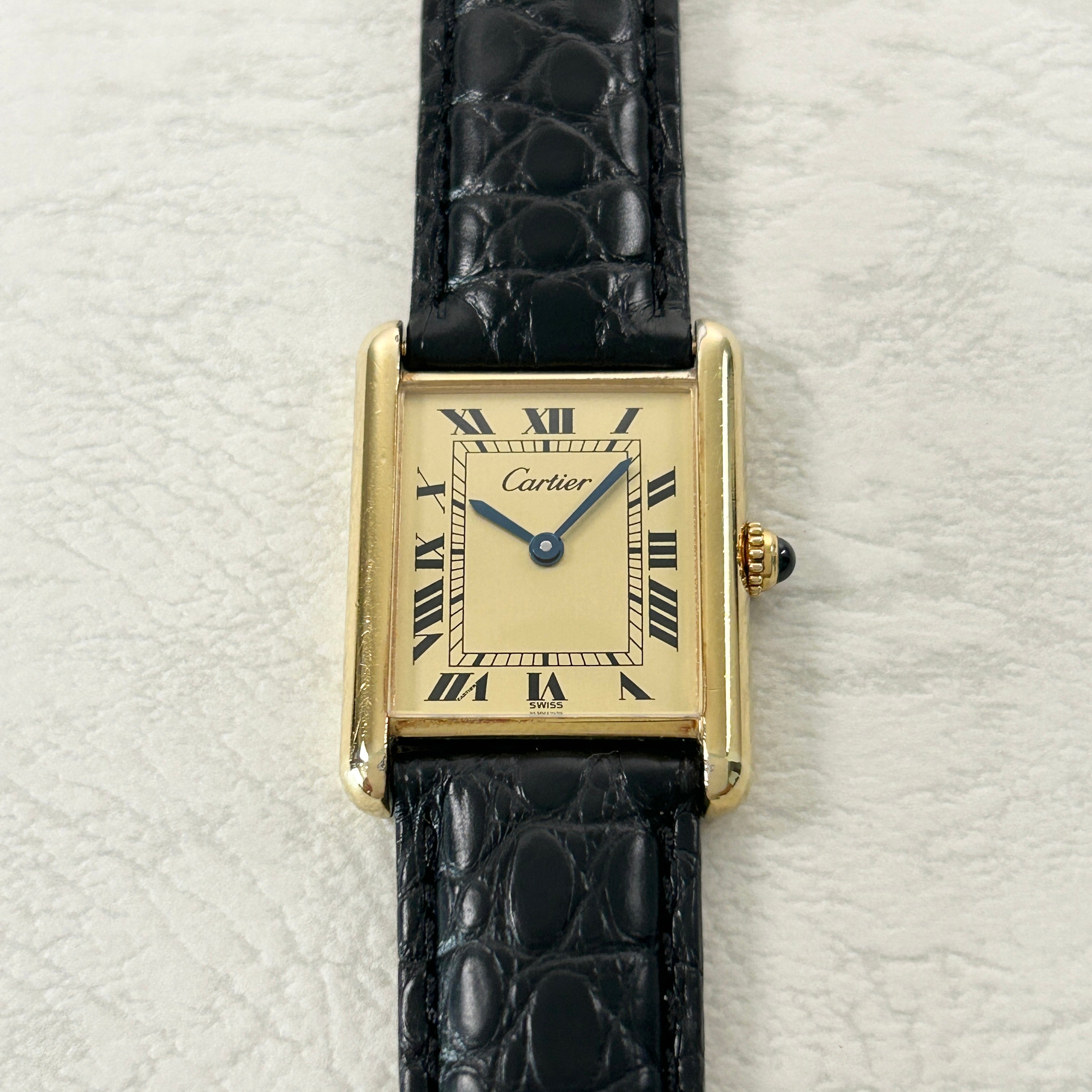 [Cartier] Cartier Must Tank LM Champagne Roma QZ with genuine D-buckle