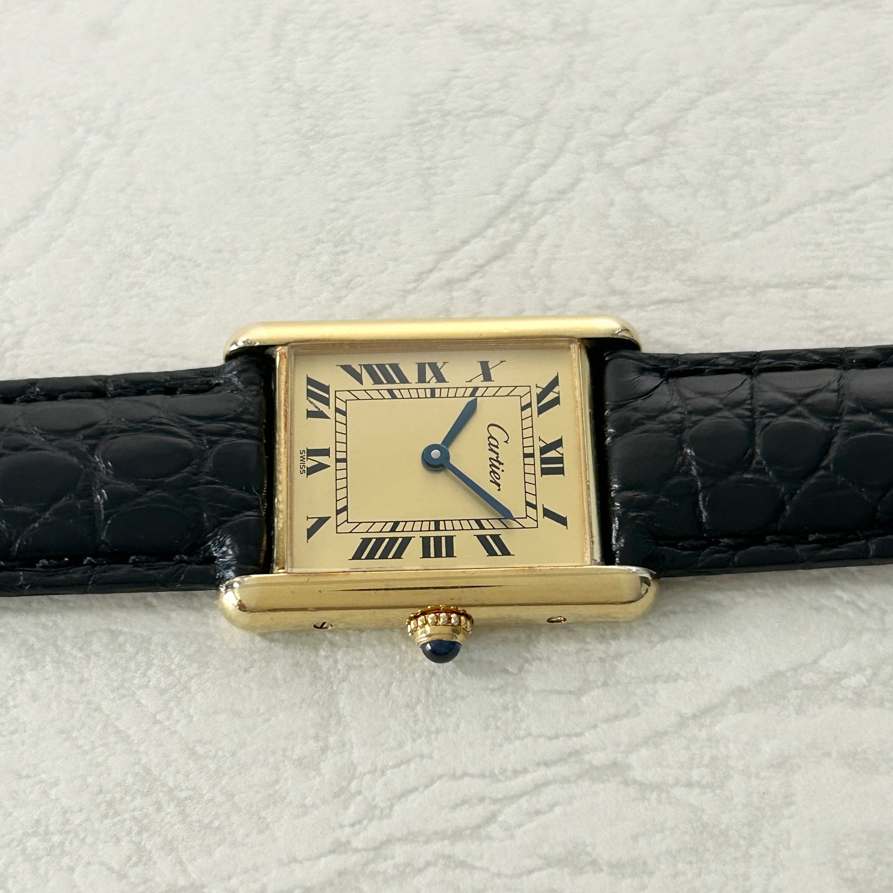 [Cartier] Cartier Must Tank LM Champagne Roma QZ with genuine D-buckle