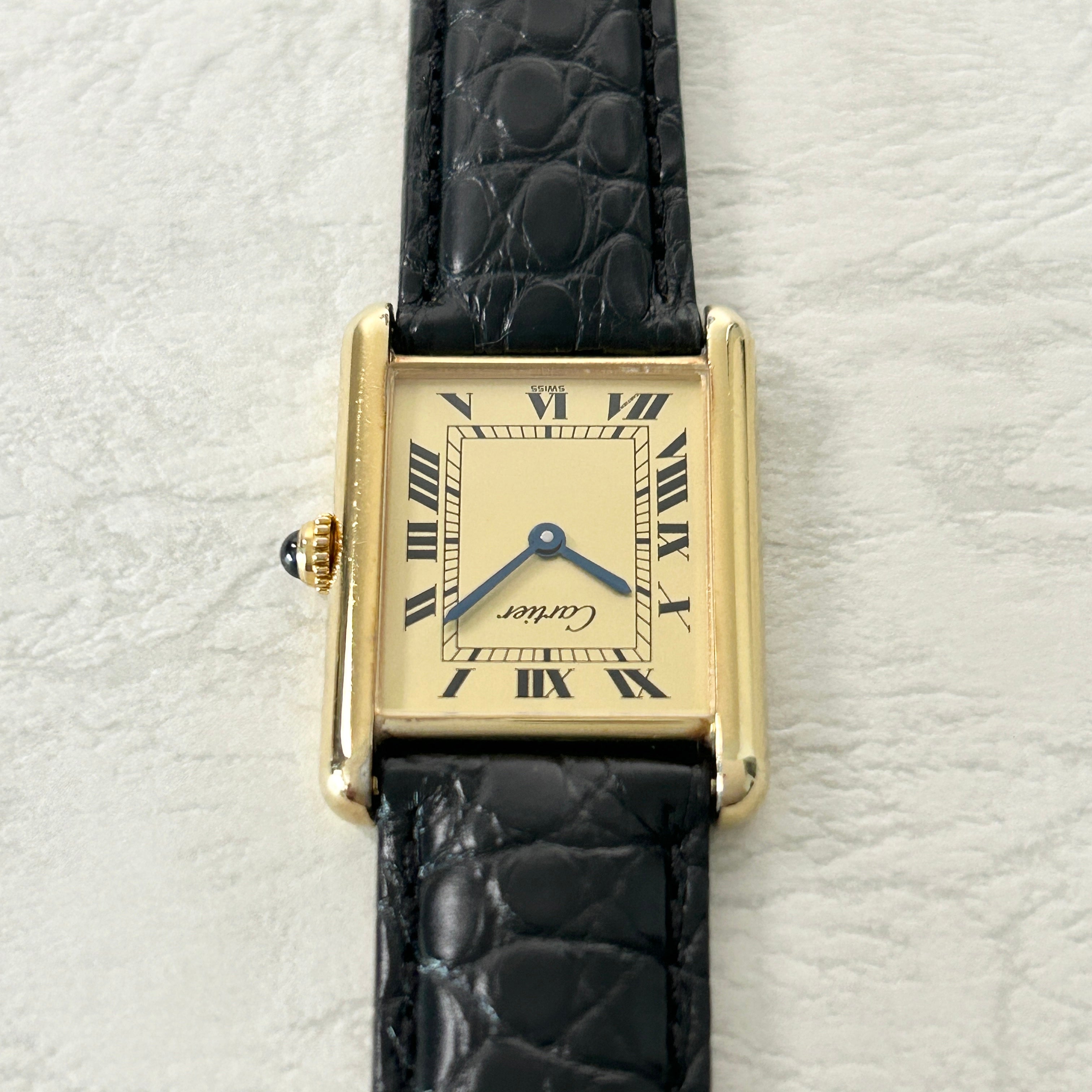 [Cartier] Cartier Must Tank LM Champagne Roma QZ with genuine D-buckle