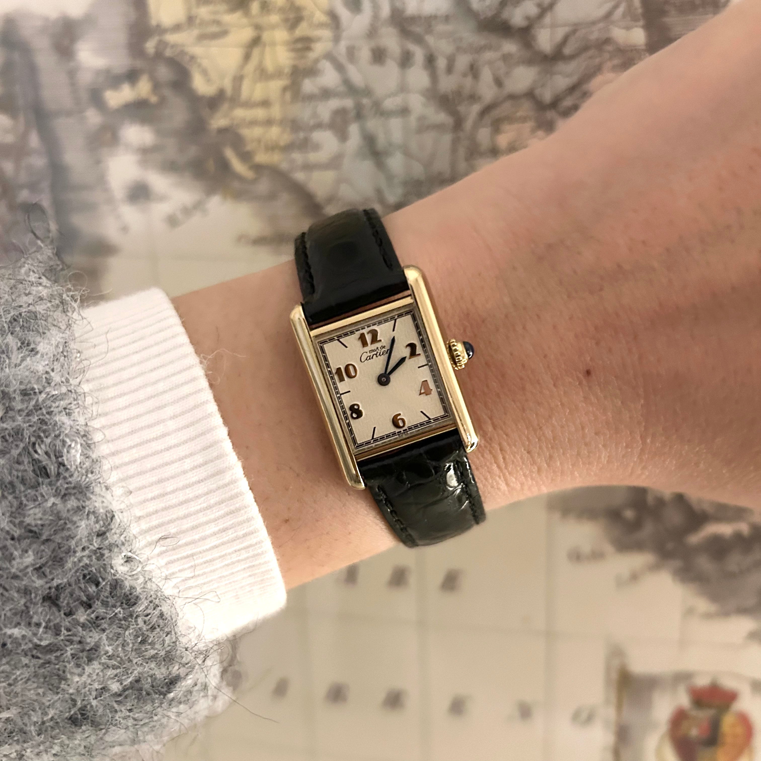 [Cartier] Cartier Must Tank SM Flying Arabic with genuine D buckle