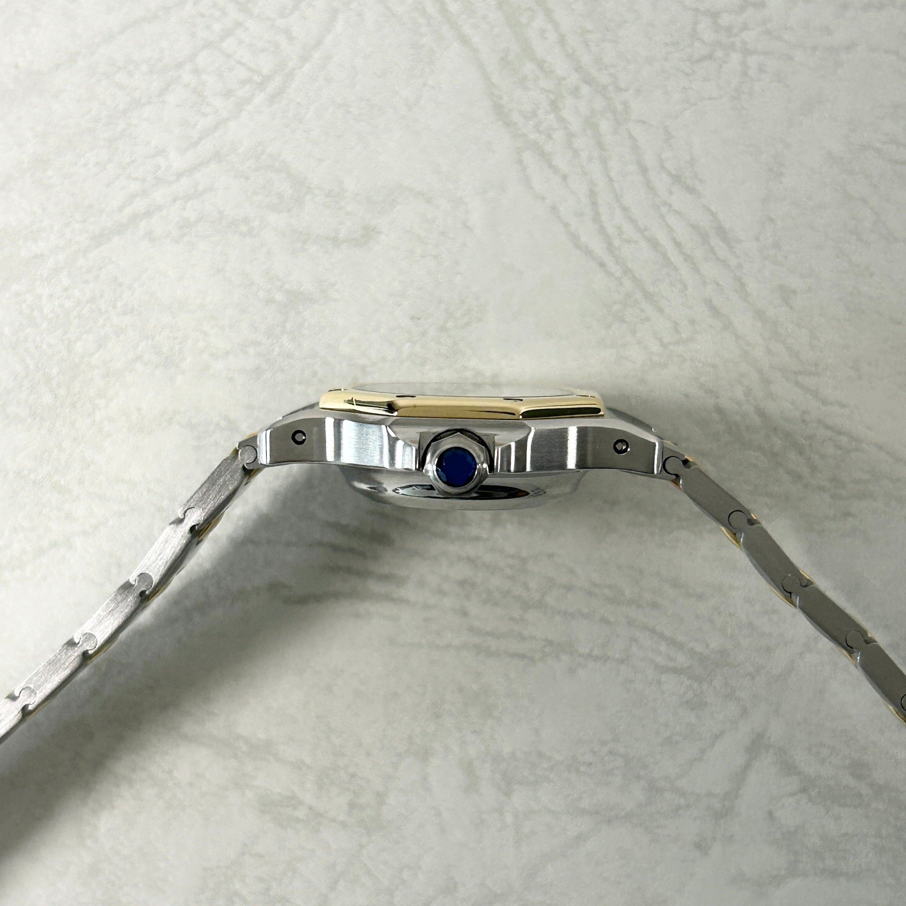 [Cartier] Cartier Santos Octagon SM Godron Bracelet 18KYG x SS<br> Lifetime warranty included