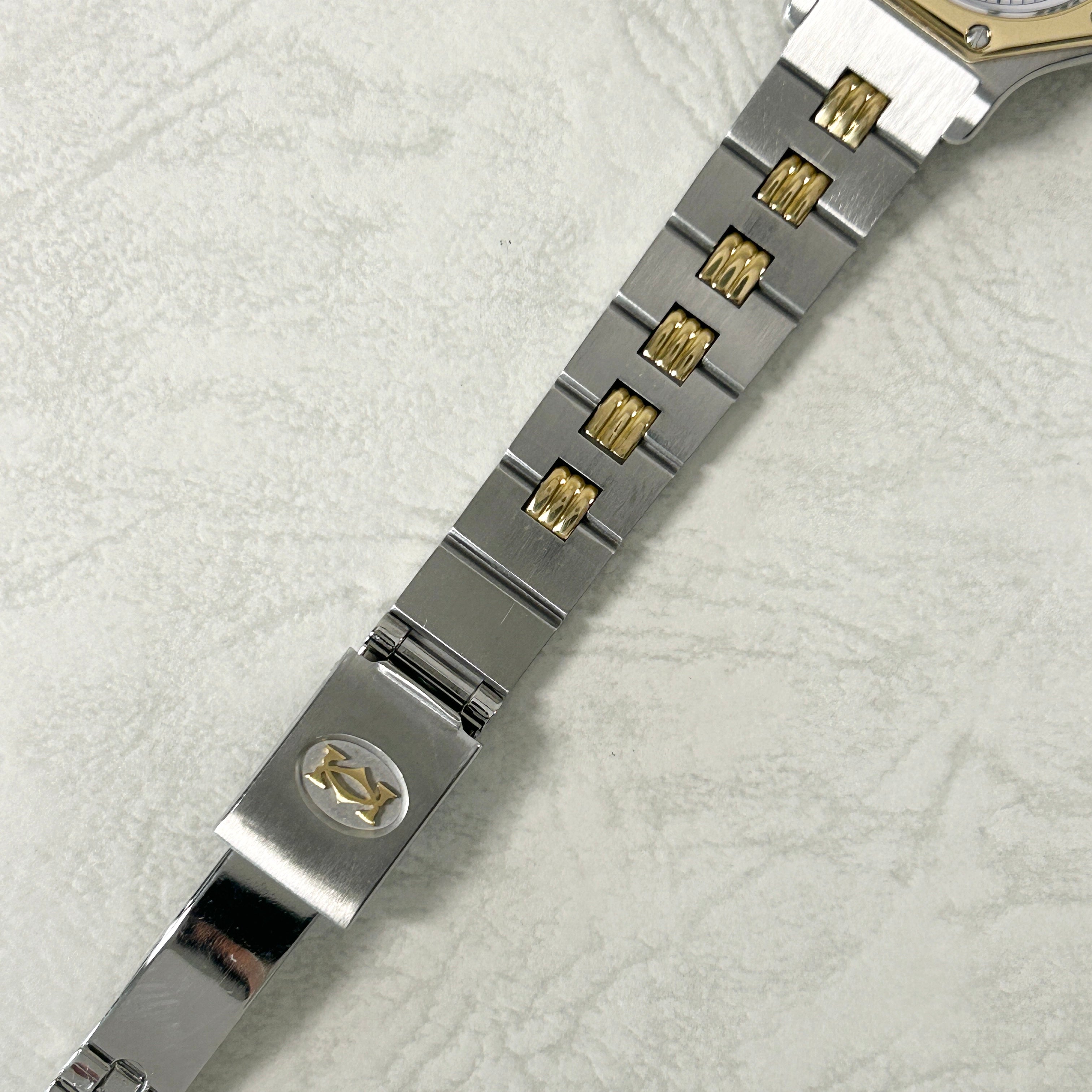 [Cartier] Cartier Santos Octagon SM Godron Bracelet 18KYG x SS<br> Lifetime warranty included