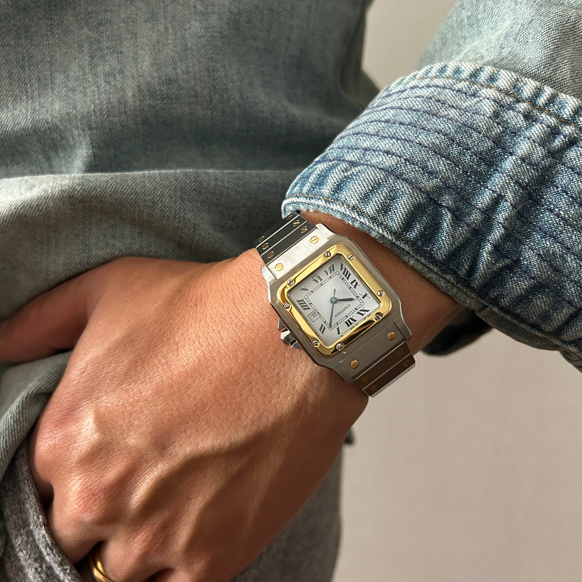 Cartier】カルティエサントスガルベ LM 自動巻き 18KYG×SS後期型 