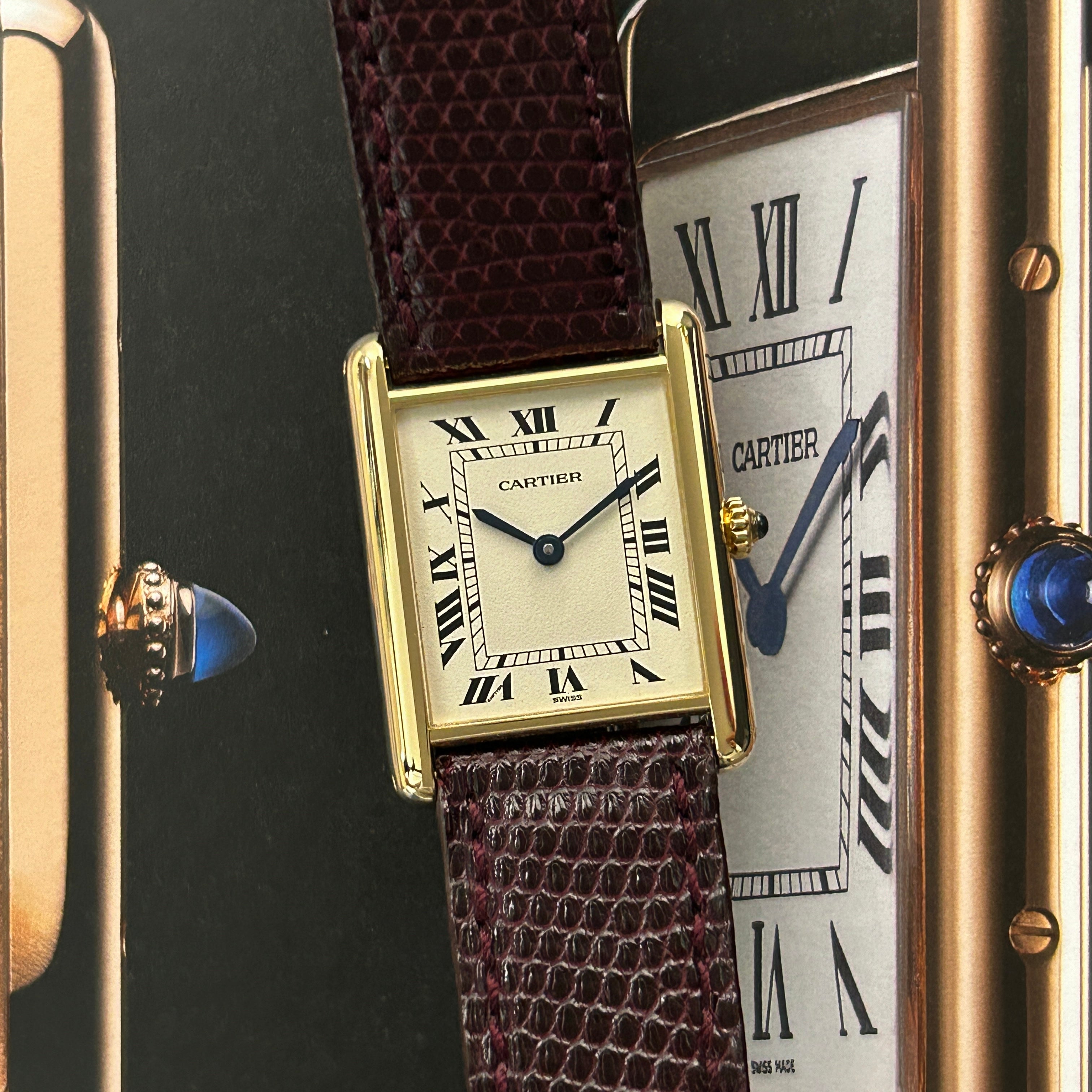 【Cartier】カルティエ<BR>タンクルイカルティエ LM18KYGクォーツ<BR>純正18KYG製尾錠付き