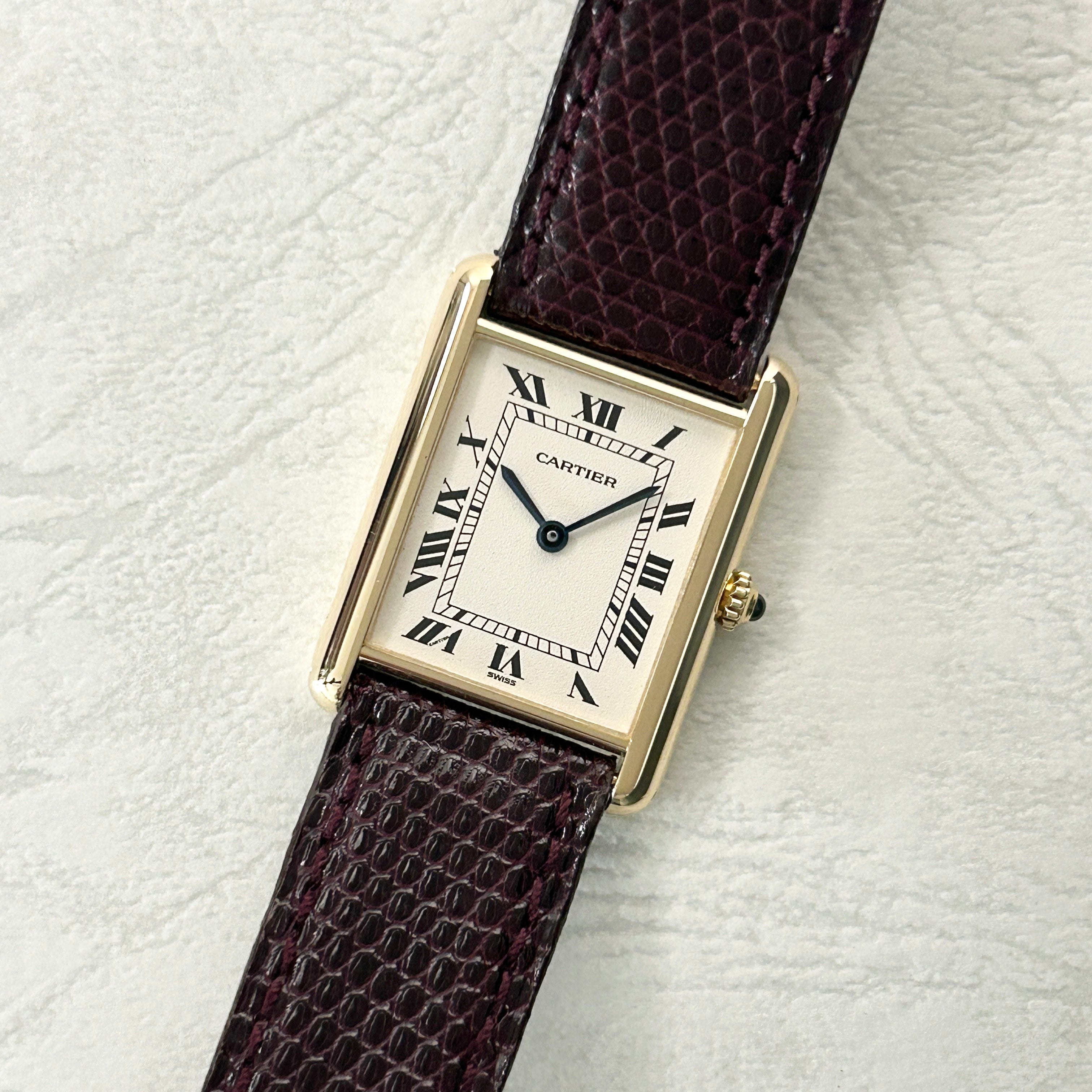 【Cartier】カルティエ<BR>タンクルイカルティエ LM18KYGクォーツ<BR>純正18KYG製尾錠付き