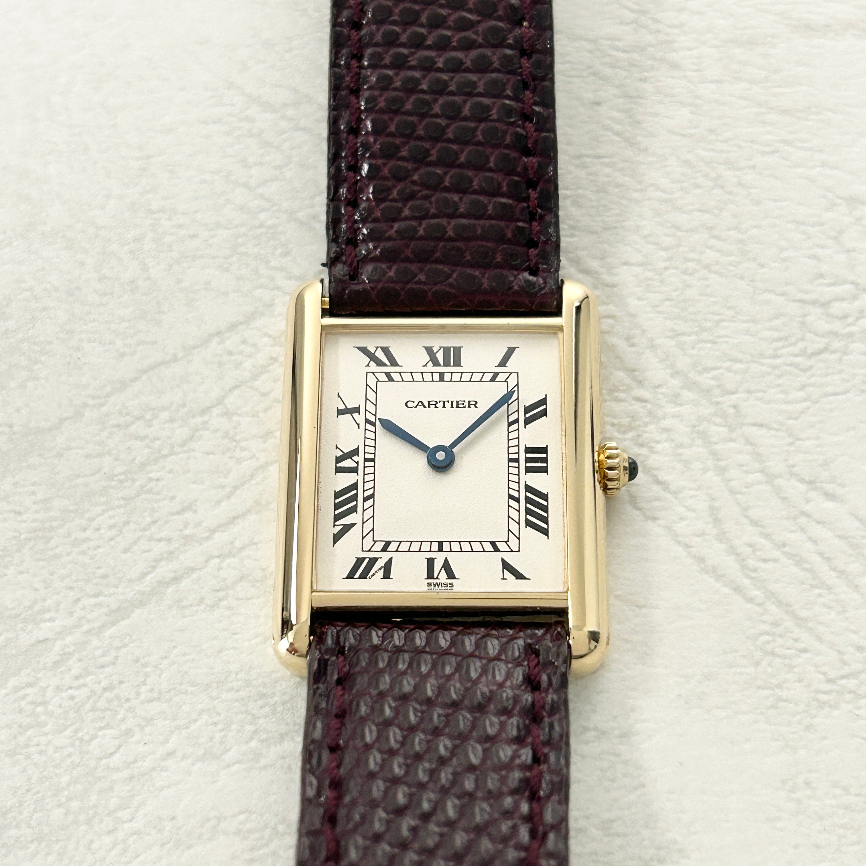 【Cartier】カルティエ<BR>タンクルイカルティエ LM18KYGクォーツ<BR>純正18KYG製尾錠付き