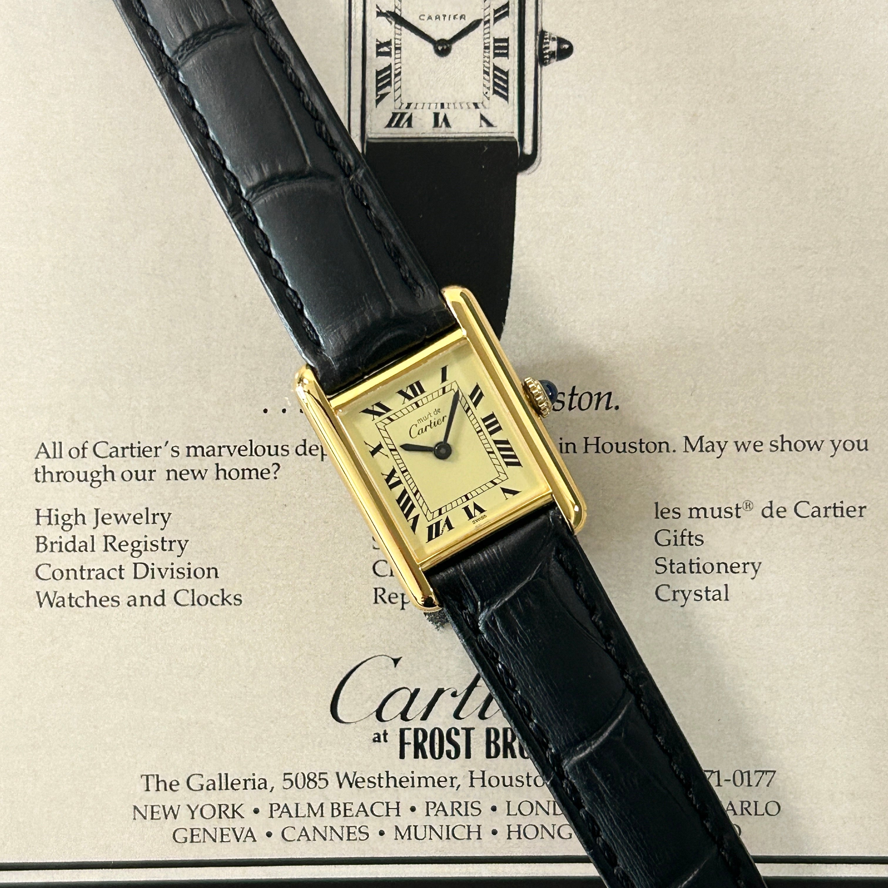 [Cartier] Cartier Must Tank SM Hand-wound Ivory with genuine Roman buckle