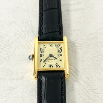 Cartier】カルティエマストタンクSM手巻きアイボリーローマ純正尾錠付き