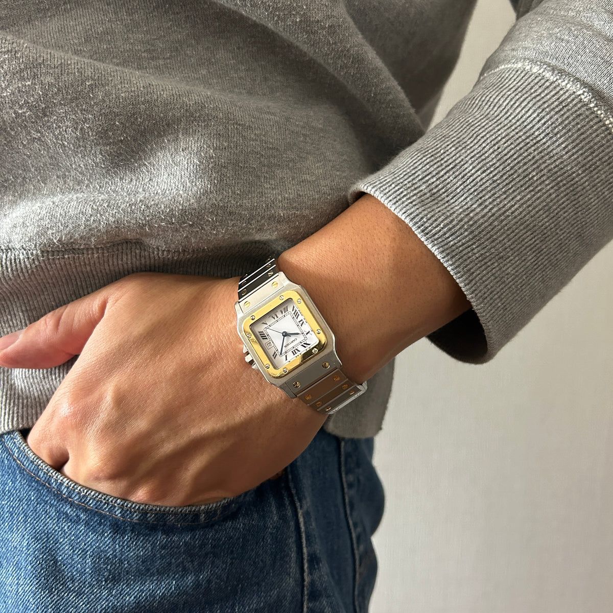 Cartier】カルティエサントスガルベ LM 自動巻き 18KYG×SS後期型 