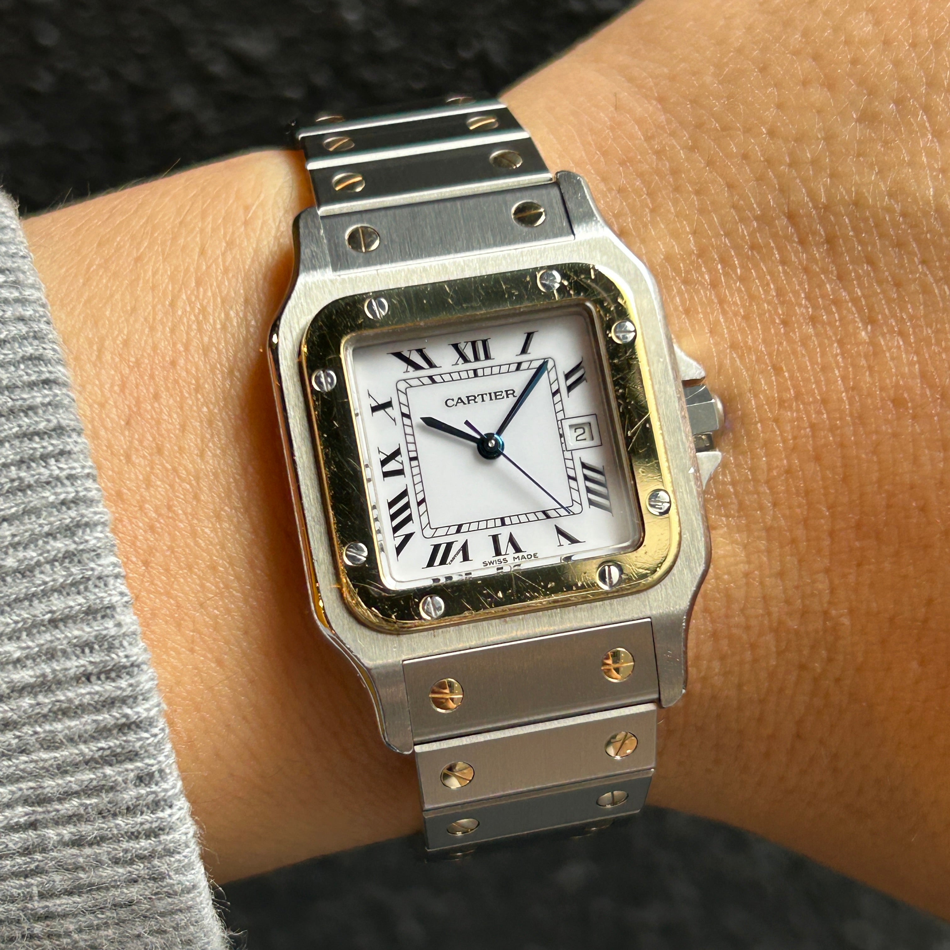 [Cartier] Cartier Santos Galbee LM Automatic 18KYG x SS<br> Late model with bracelet