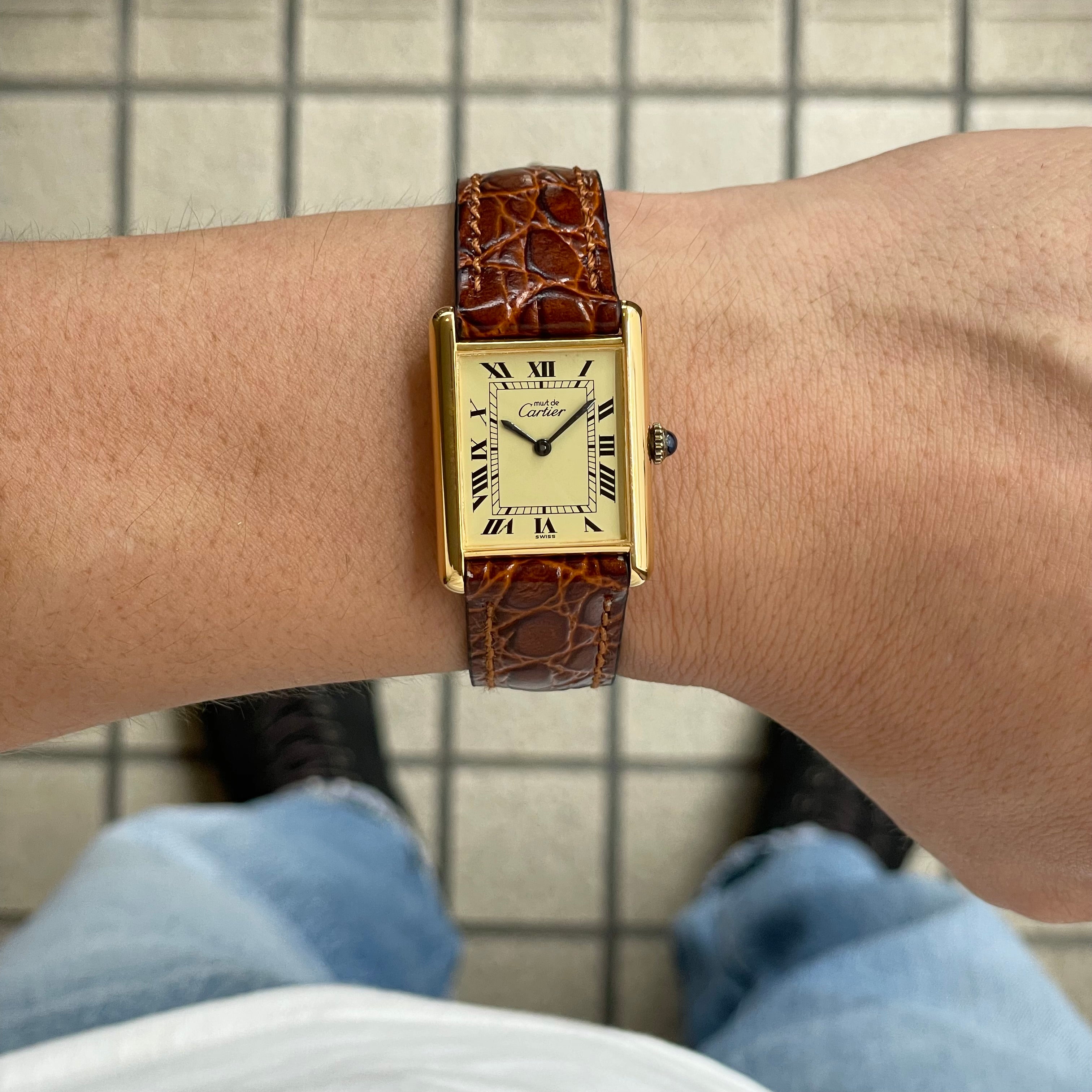 [Cartier] Cartier Must Tank LM Manual Winding Ivory Roman