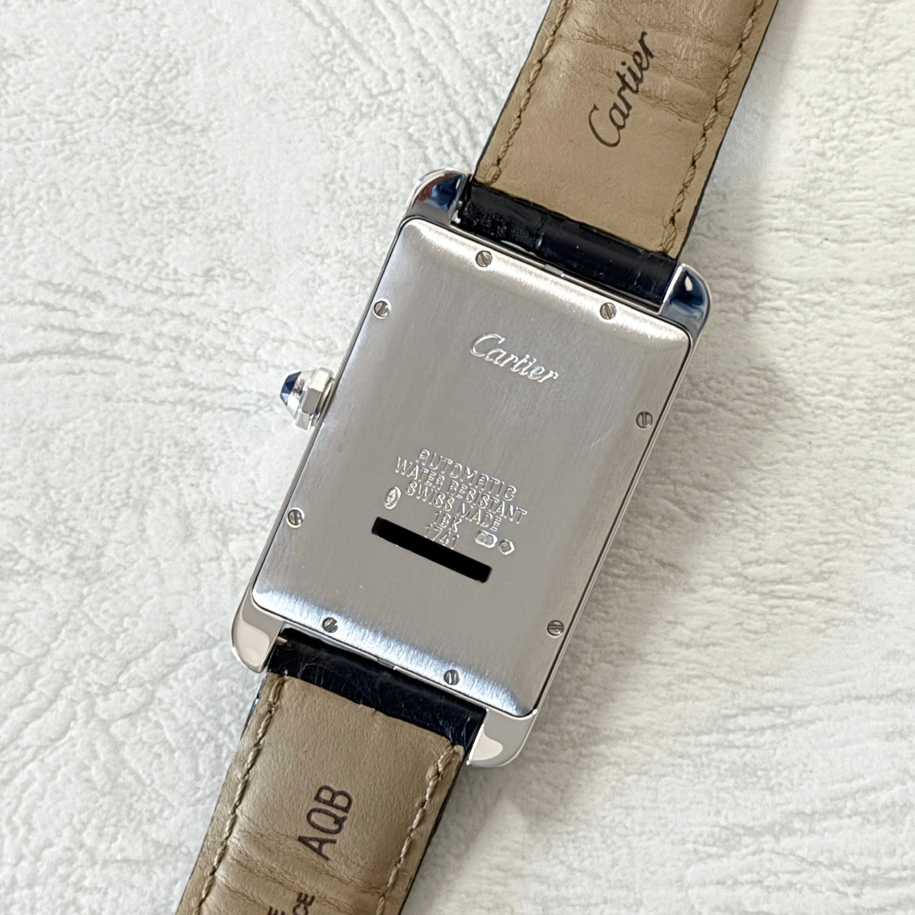 [Cartier] Cartier Tank Americaine LM 18KWG with genuine 18KWG D-buckle