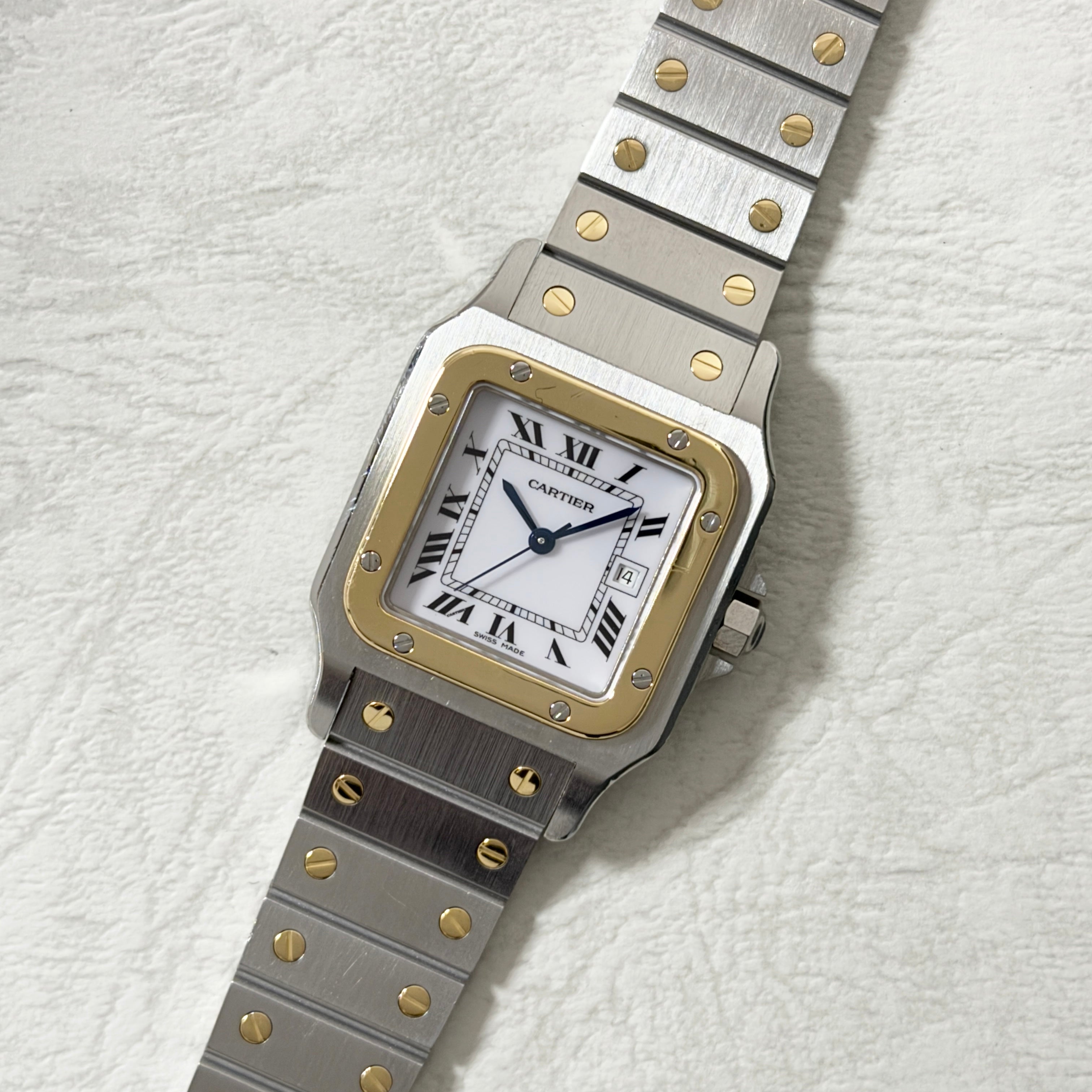 【Cartier】カルティエ サントスガルベ LM 18KYG×SS 永久保証書付き