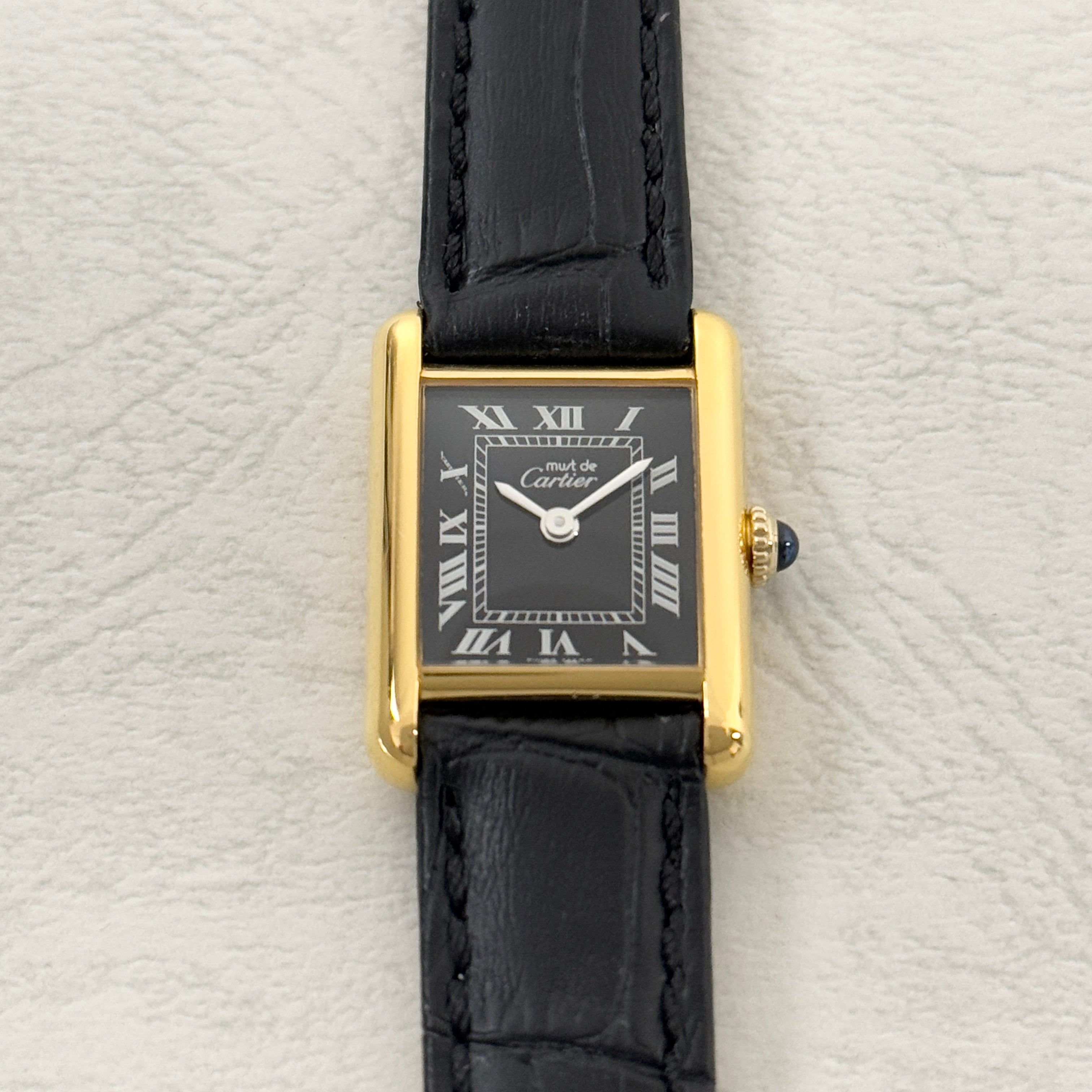 [Cartier] Cartier Must Tank SM Hand-wound Black Roman with lifetime warranty