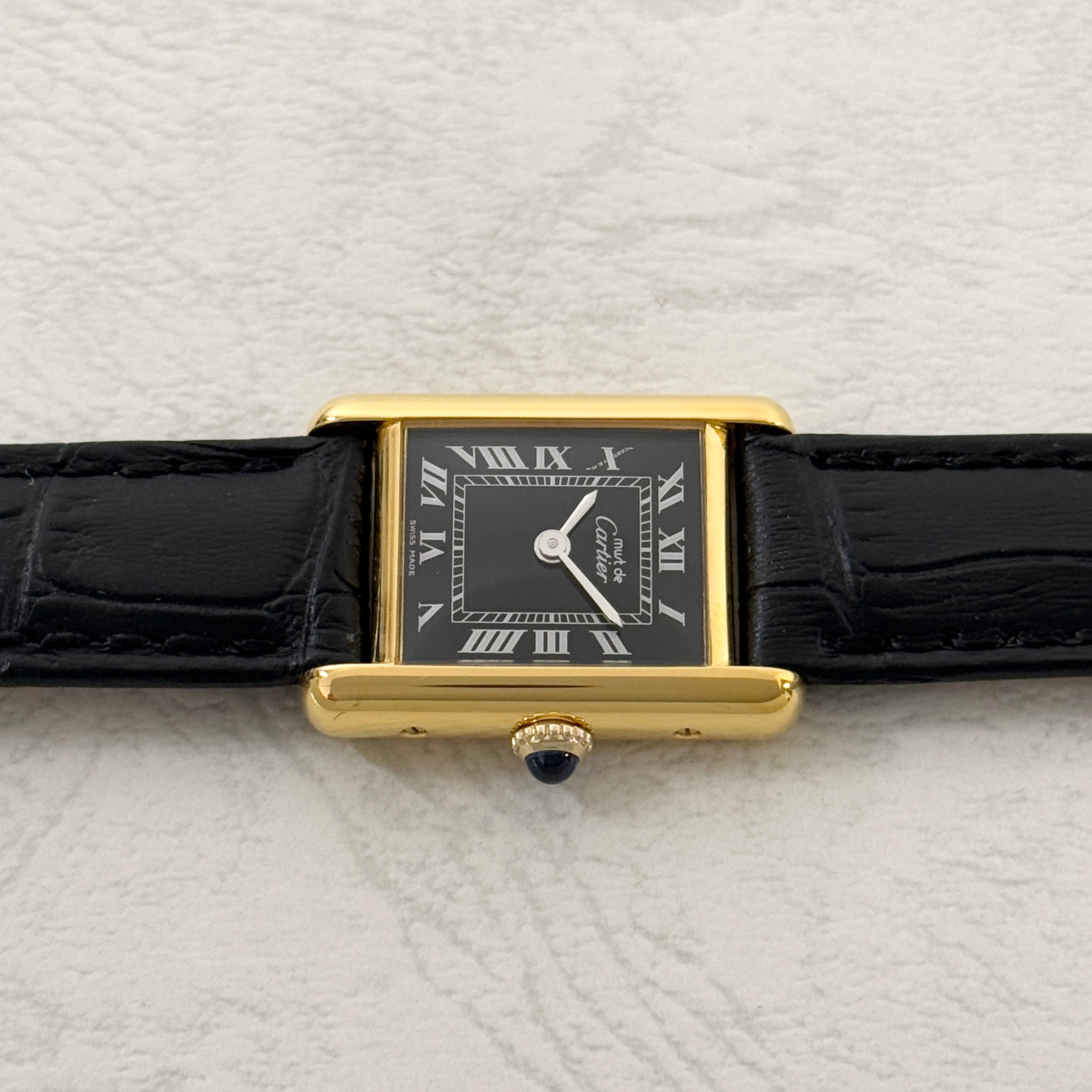 [Cartier] Cartier Must Tank SM Hand-wound Black Roman with lifetime warranty