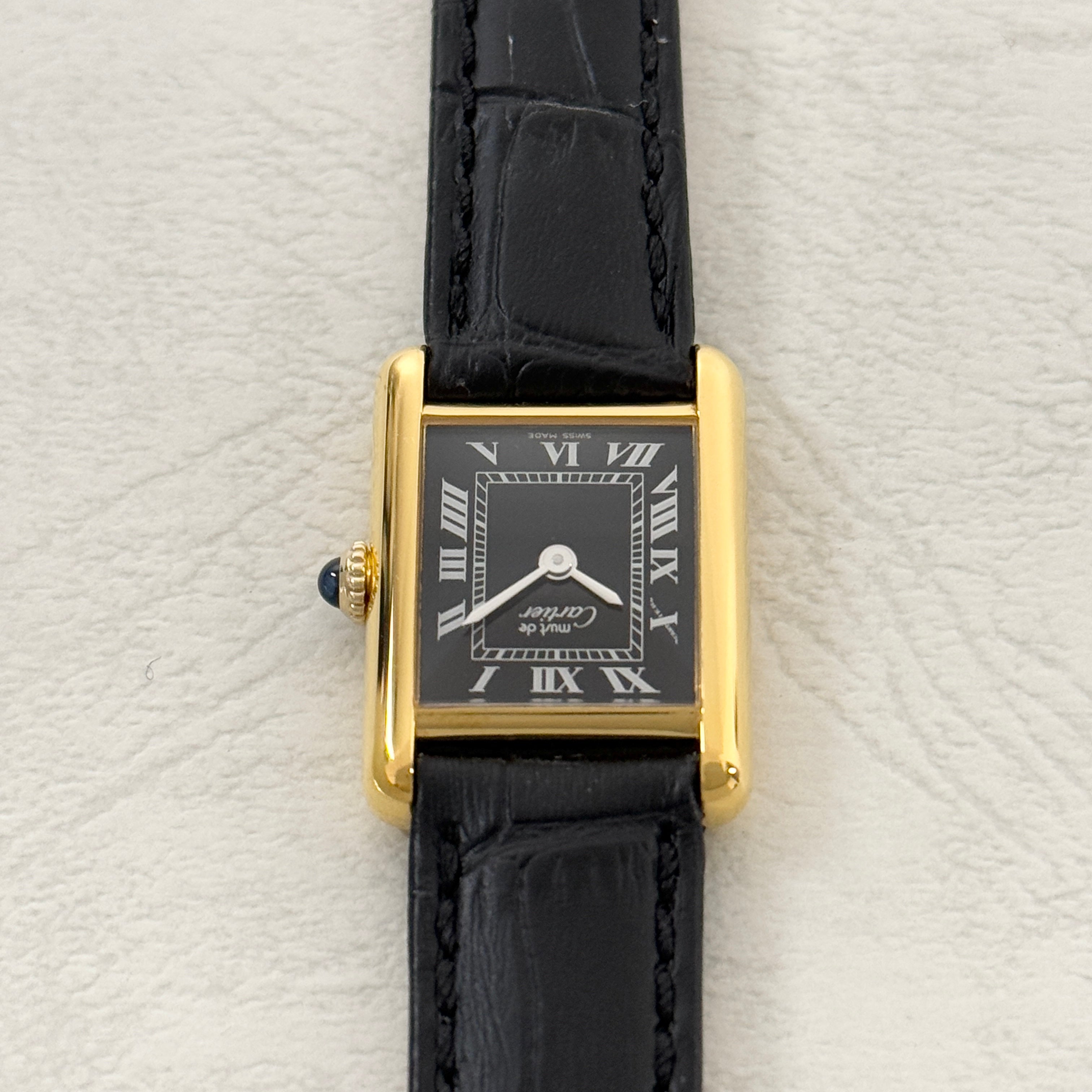 [Cartier] Cartier Must Tank SM Hand-wound Black Roman with lifetime warranty