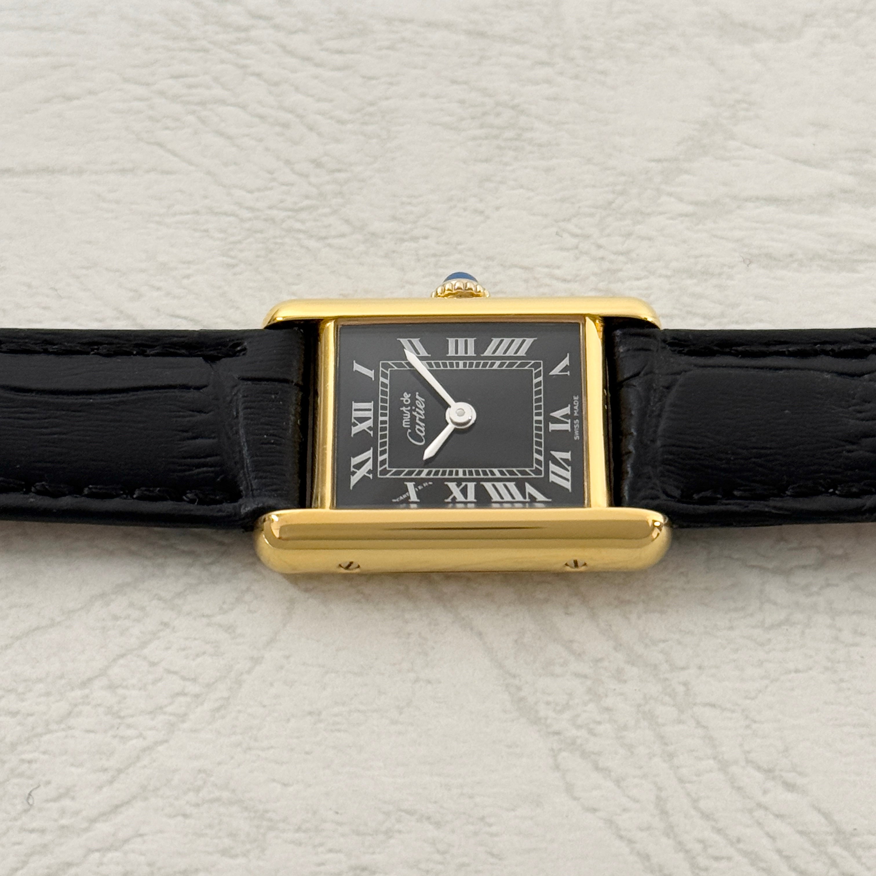 [Cartier] Cartier Must Tank SM Hand-wound Black Roman with lifetime warranty