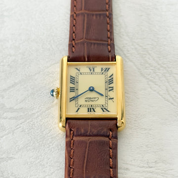 Cartier】カルティエ マストタンク LM手巻きアイボリーローマ 永久  