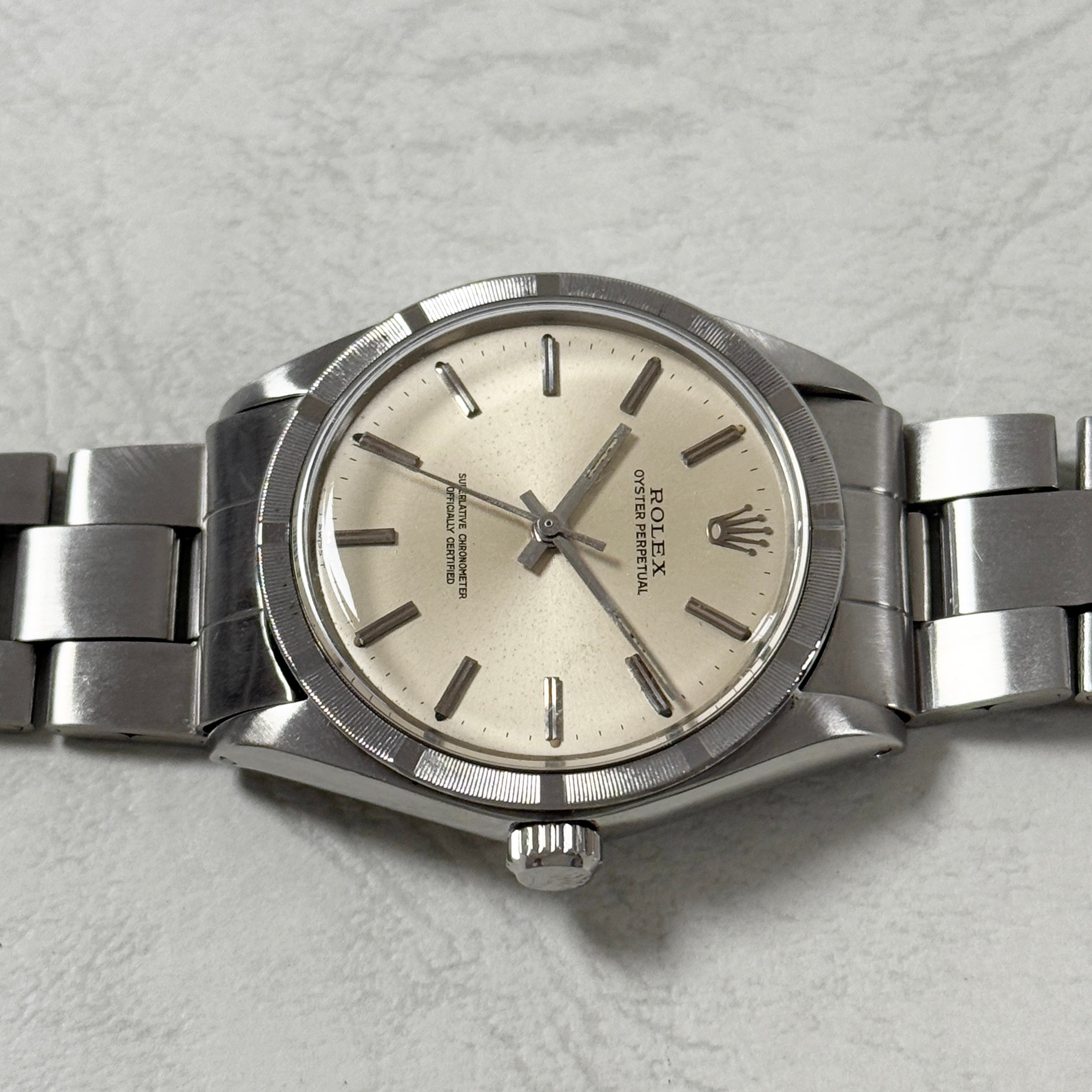 [ROLEX] Rolex Oyster Perpetual Ref.1007 Silver Engine Turned Bezel