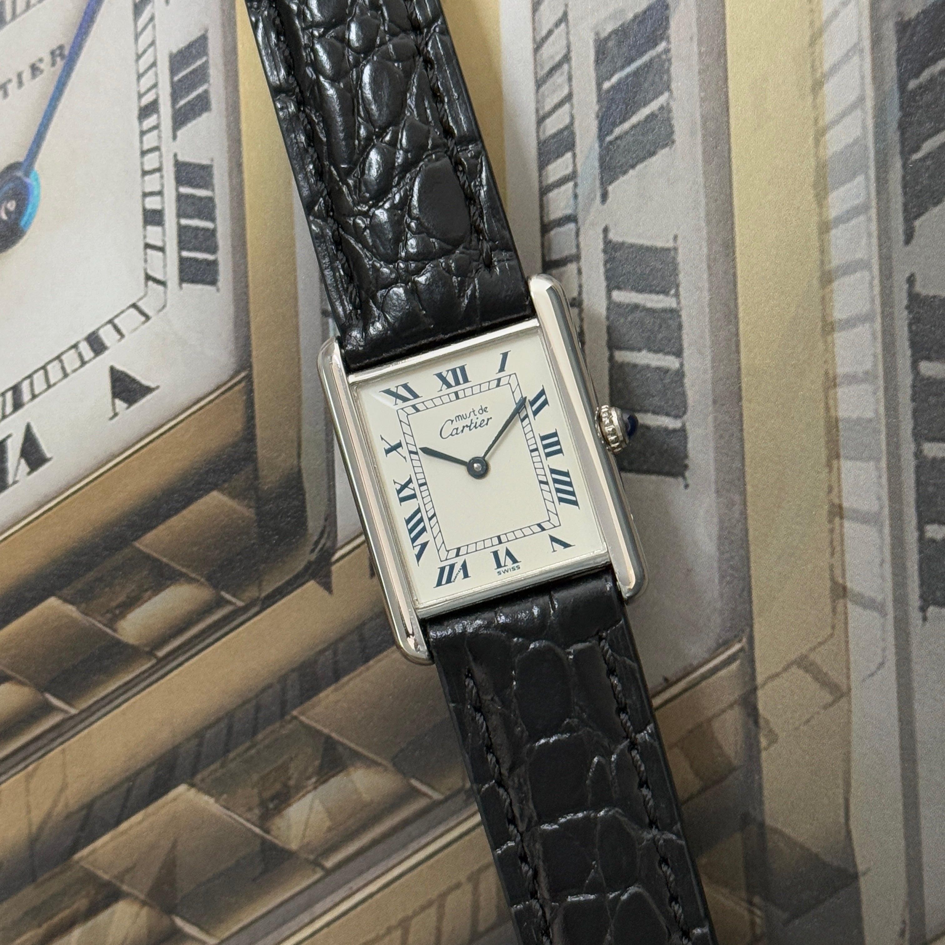 [Cartier] Cartier Must Tank LM Silver QZ with genuine buckle