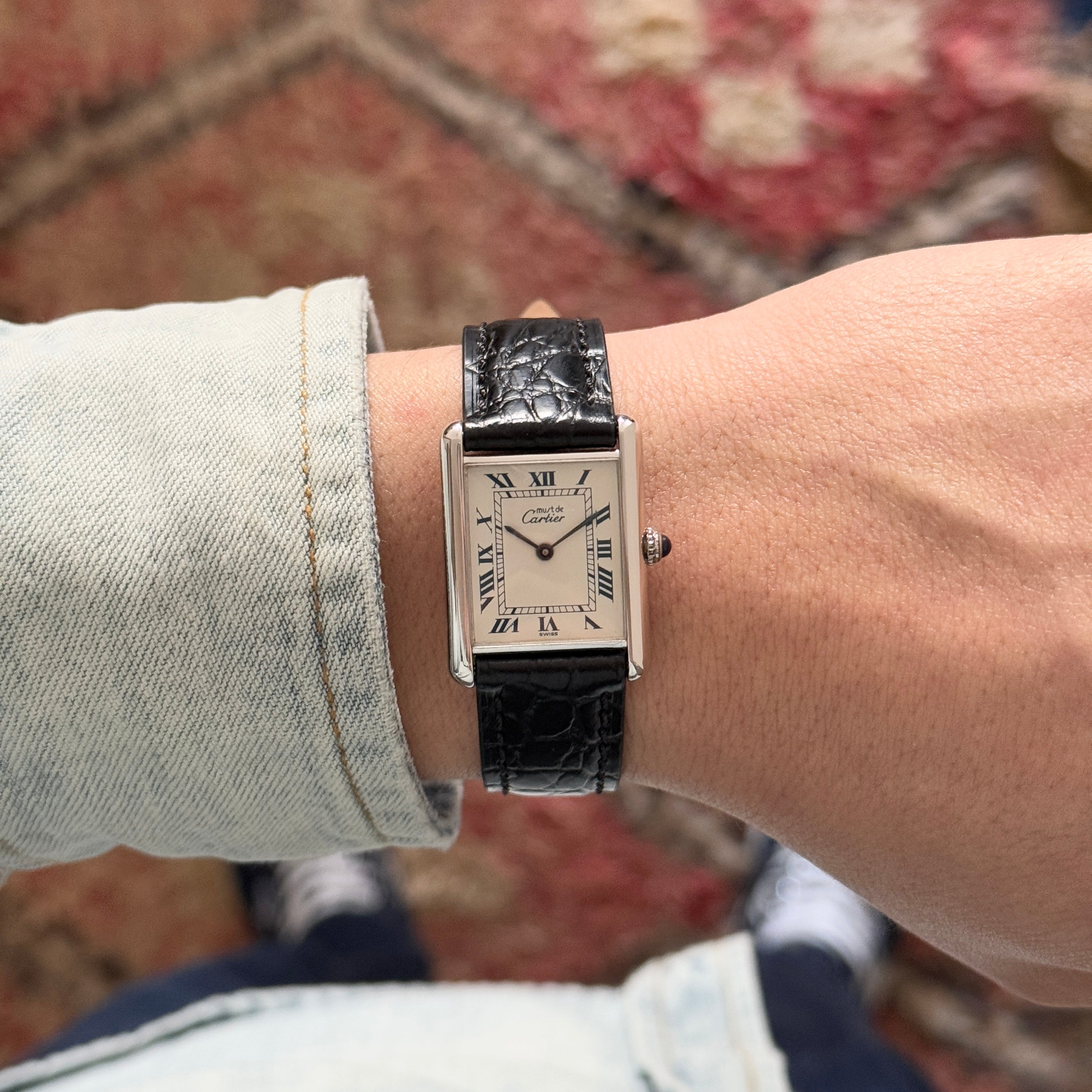 [Cartier] Cartier Must Tank LM Silver QZ with genuine buckle