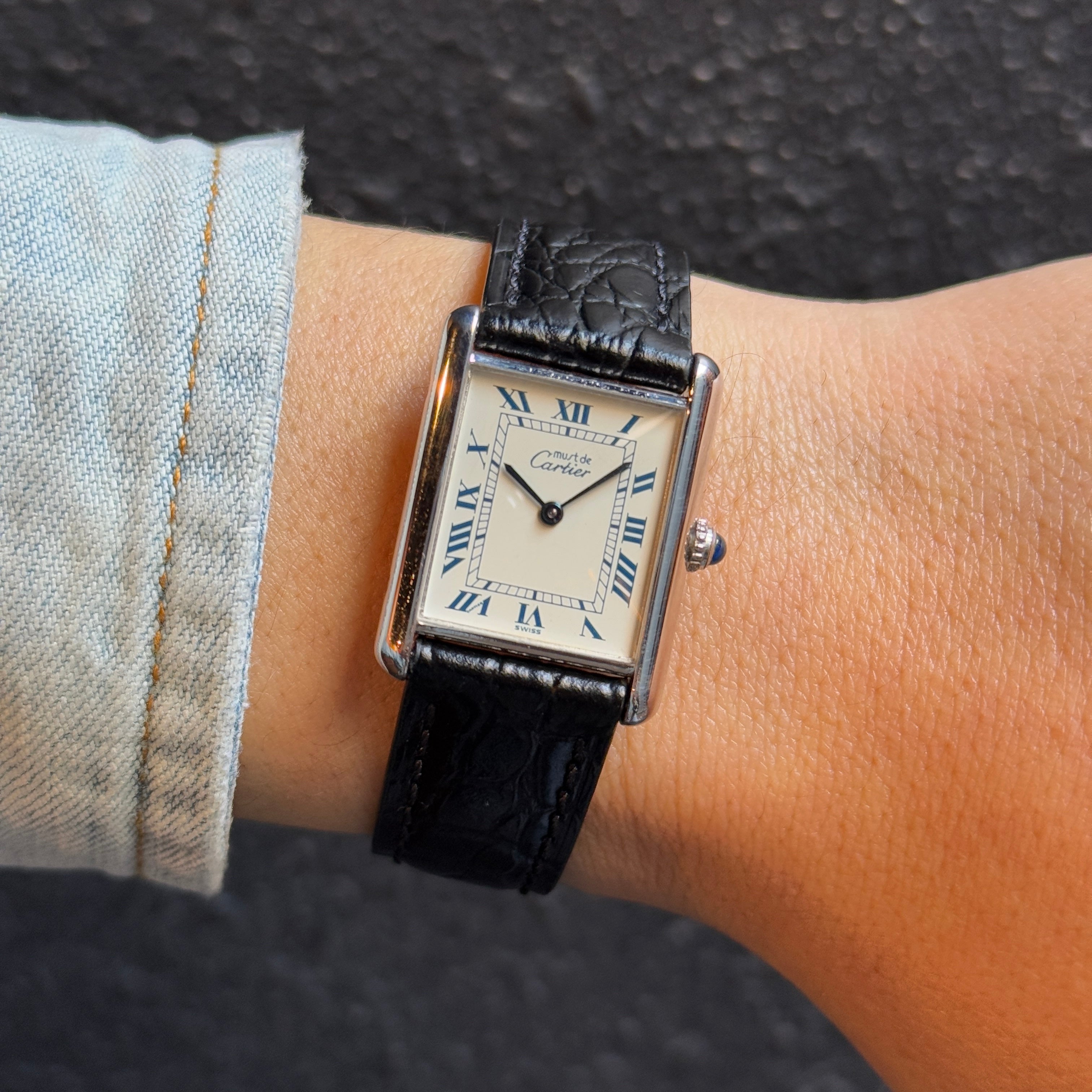 [Cartier] Cartier Must Tank LM Silver QZ with genuine buckle