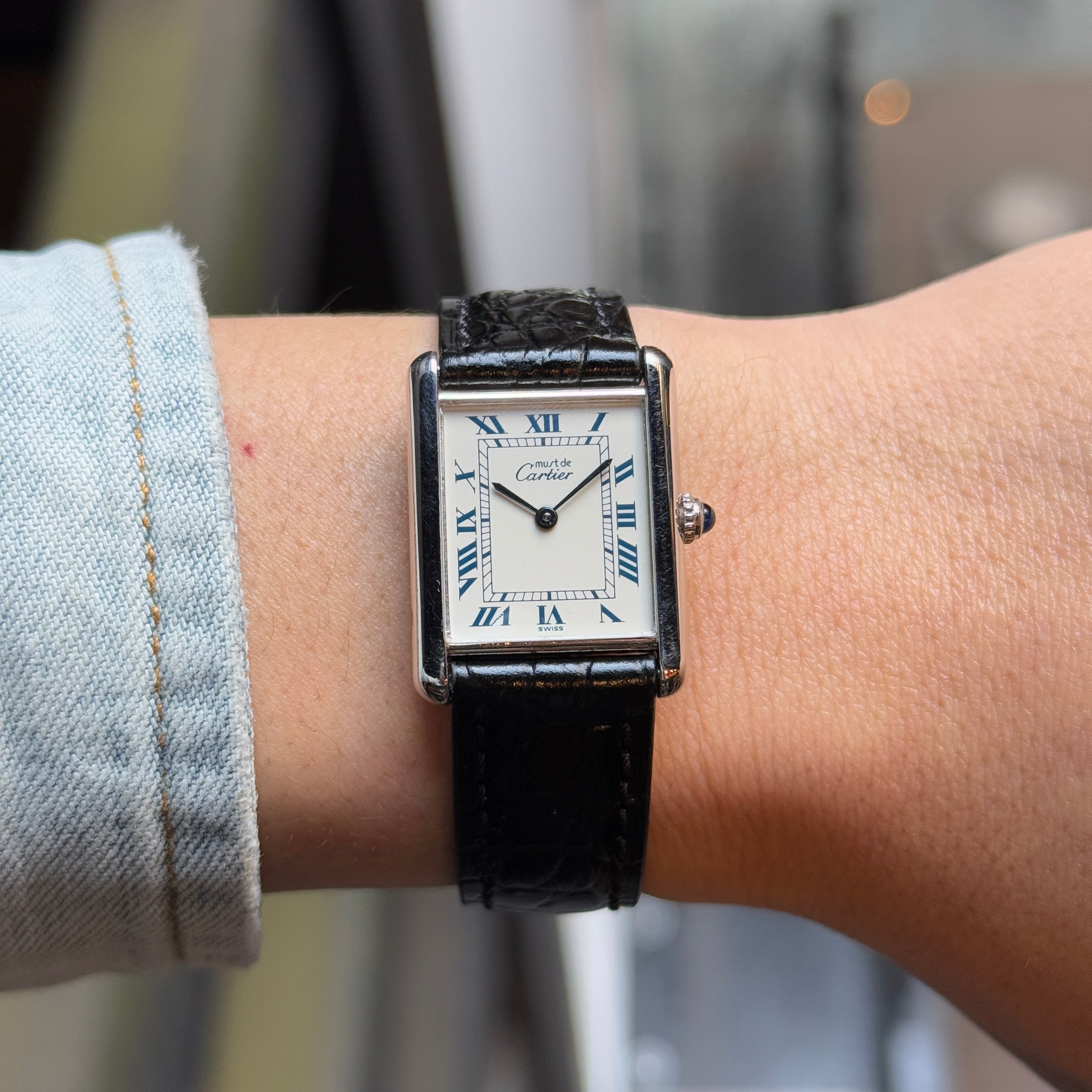 [Cartier] Cartier Must Tank LM Silver QZ with genuine buckle