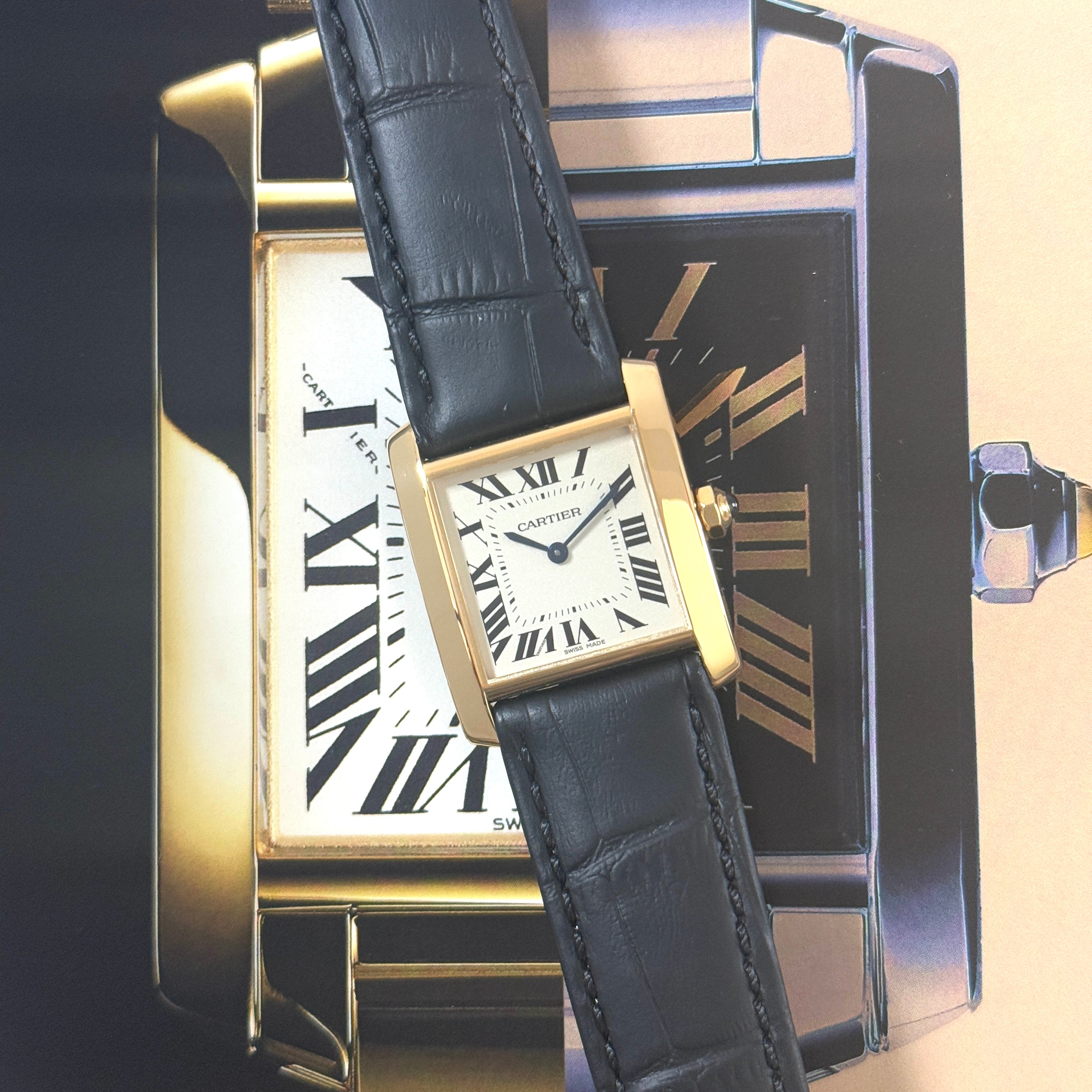 [Cartier] Cartier Tank Francaise MM18KYG with genuine 18KYG buckle 