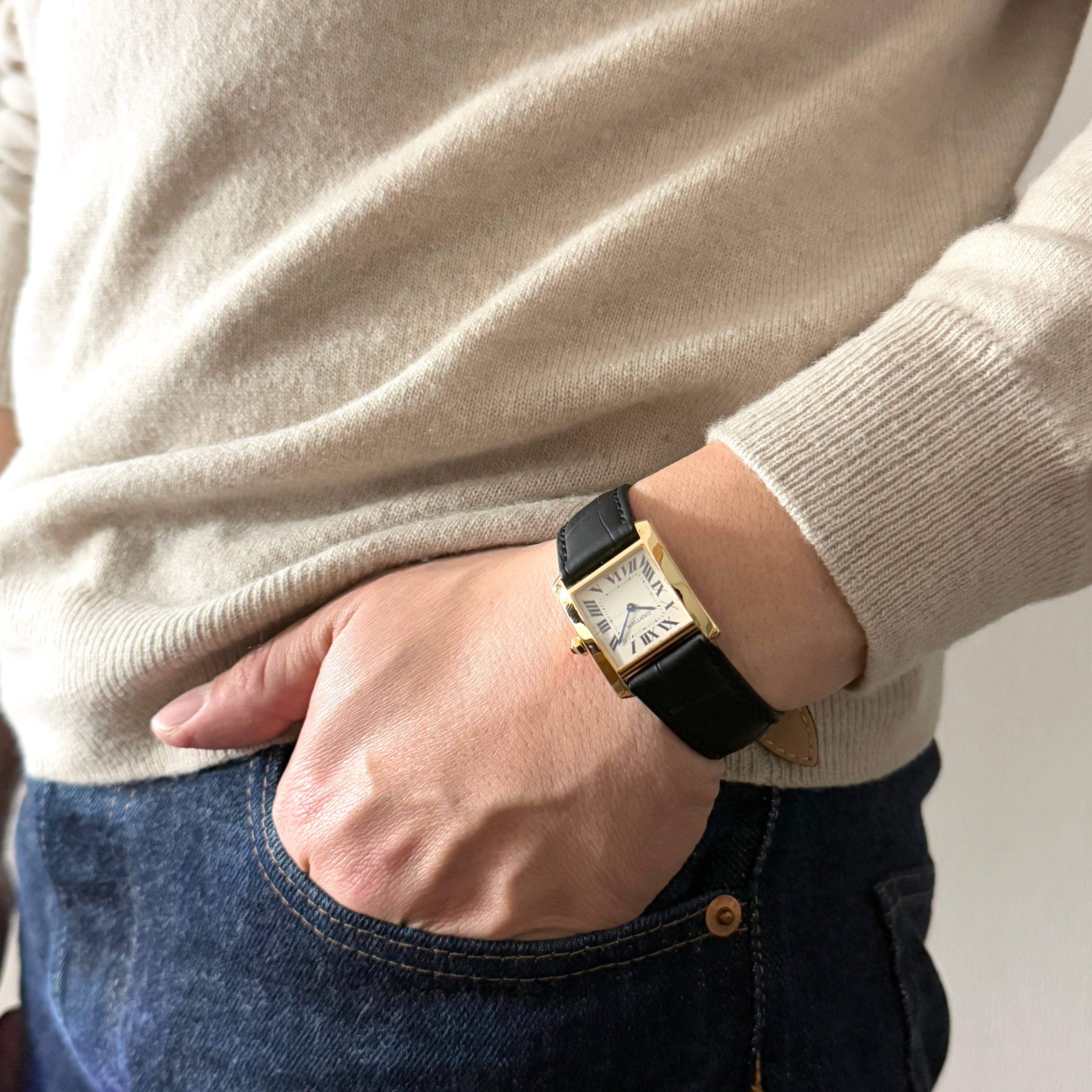 [Cartier] Cartier Tank Francaise MM18KYG with genuine 18KYG buckle 
