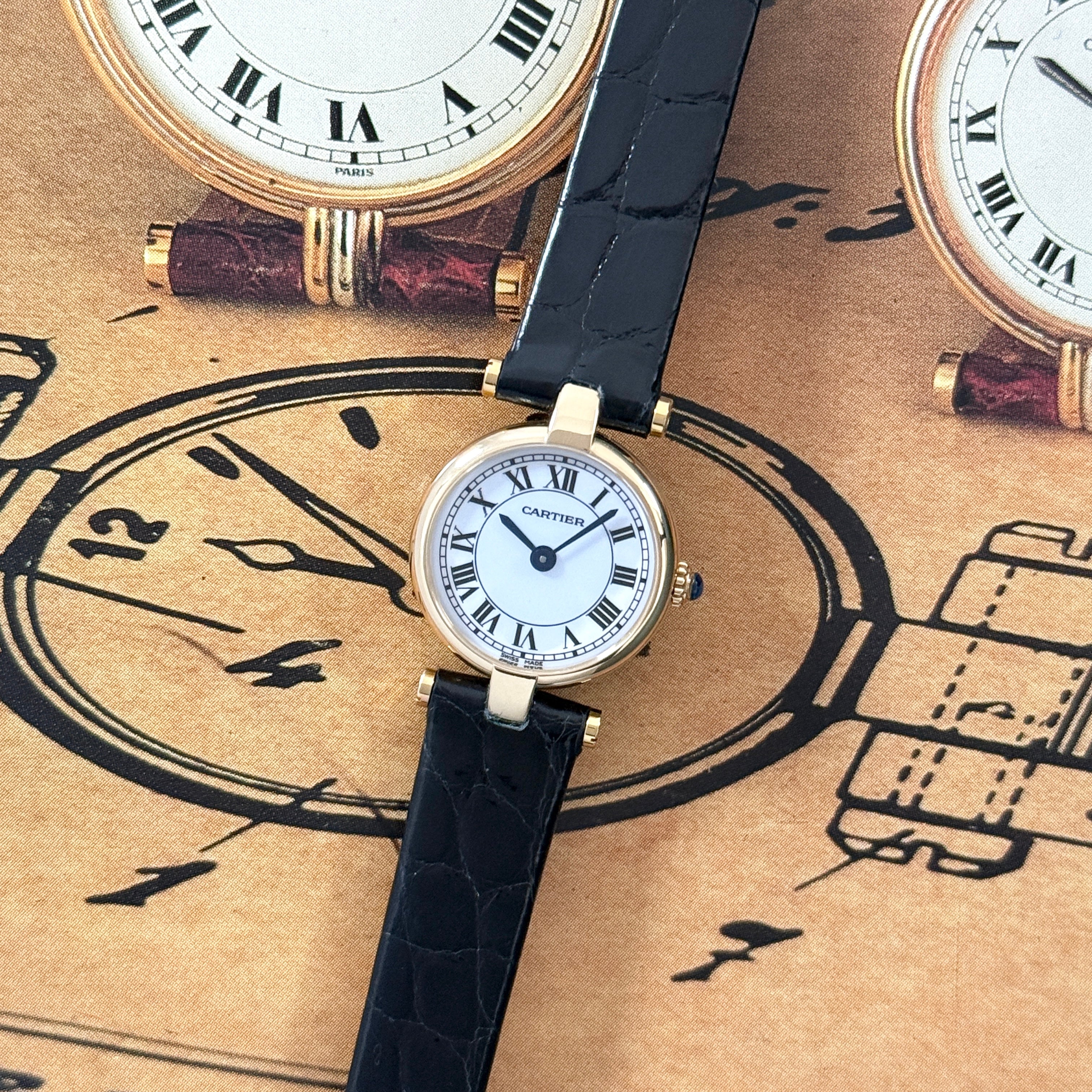 【Cartier】カルティエ ミニヴァンドーム18KYG 純正金張り尾錠付き