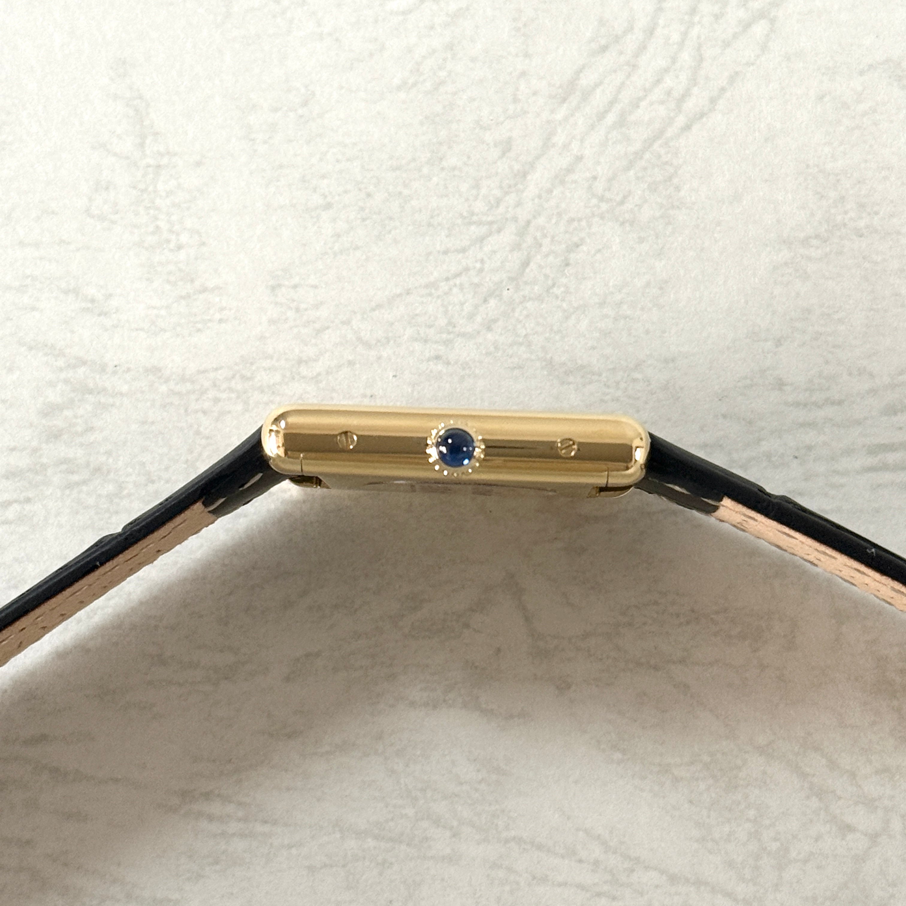 【Cartier】カルティエ マストタンクLM手巻きブラックローマ 永久保証書付き