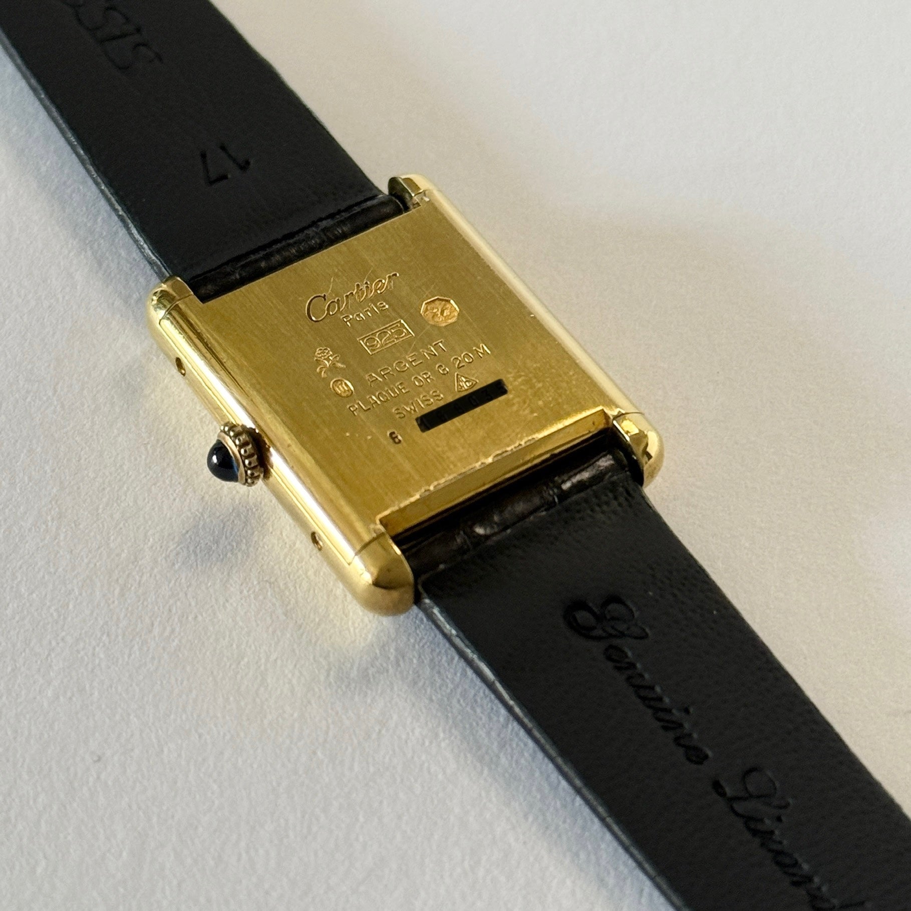 【Cartier】カルティエ マストタンク LM手巻きアイボリーローマ 純正尾錠付き