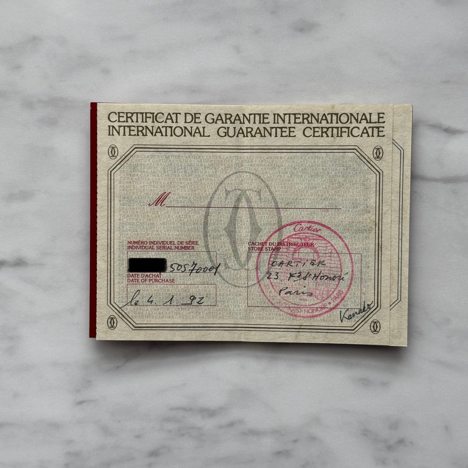 【Cartier】カルティエ マストタンクSM アラビア 国際保証書付き