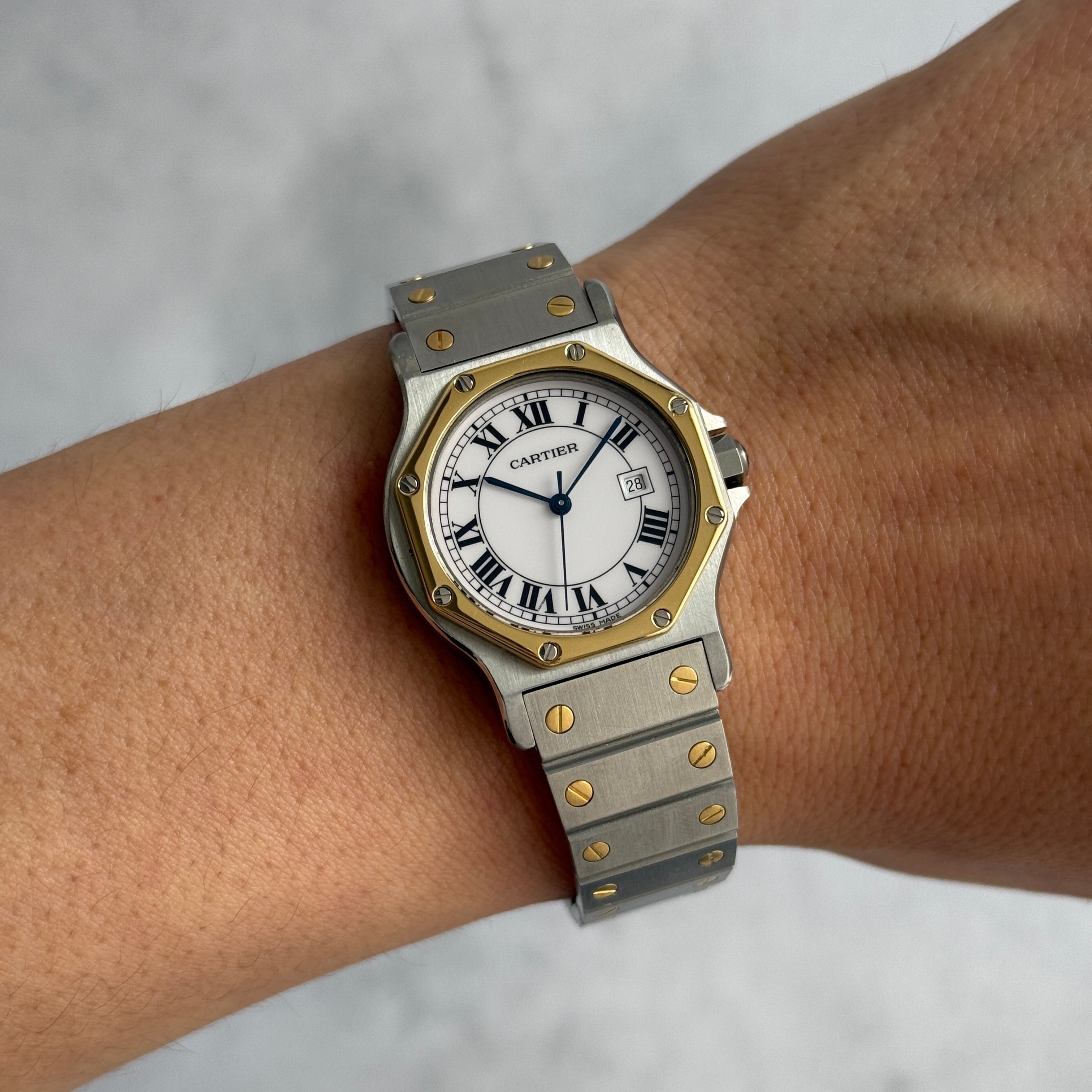 [Cartier] Cartier Santos Octagon LM 18KYG x SS with lifetime warranty