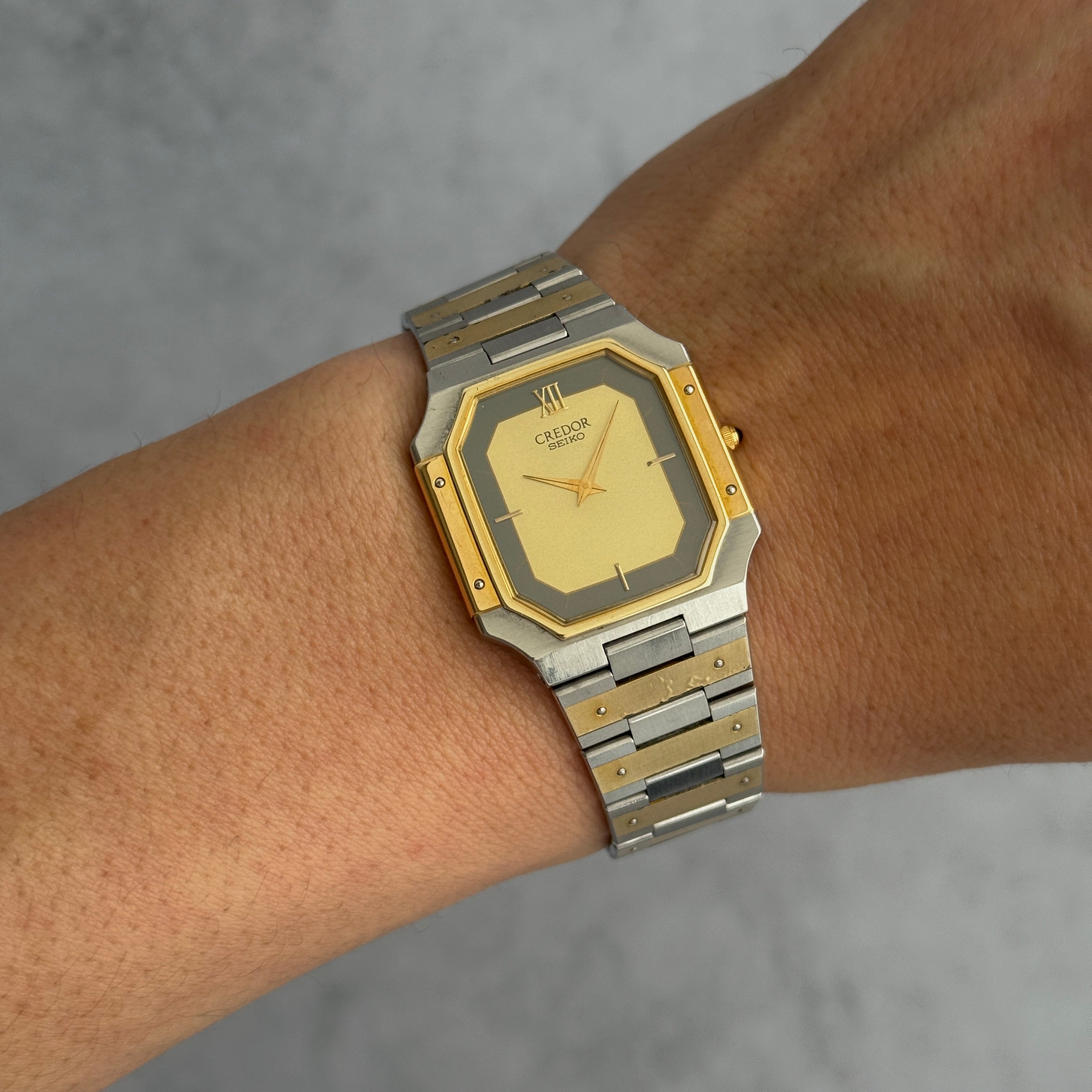 【SEIKO】 セイコー クレドール 14KYG×SS 9300-5320 純正ボックス付き