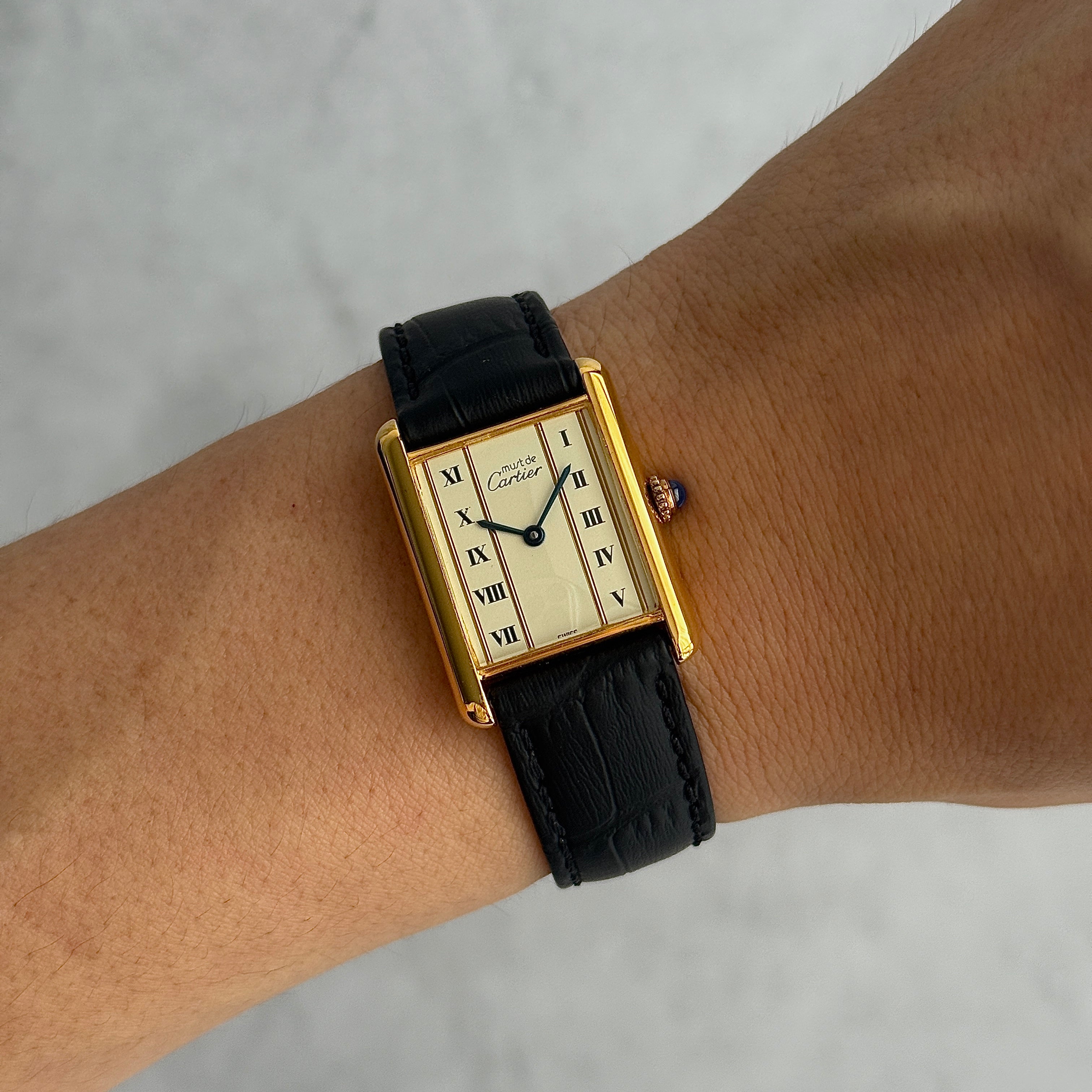 [Cartier] Cartier Must Tank LM Vertical Roman with genuine buckle