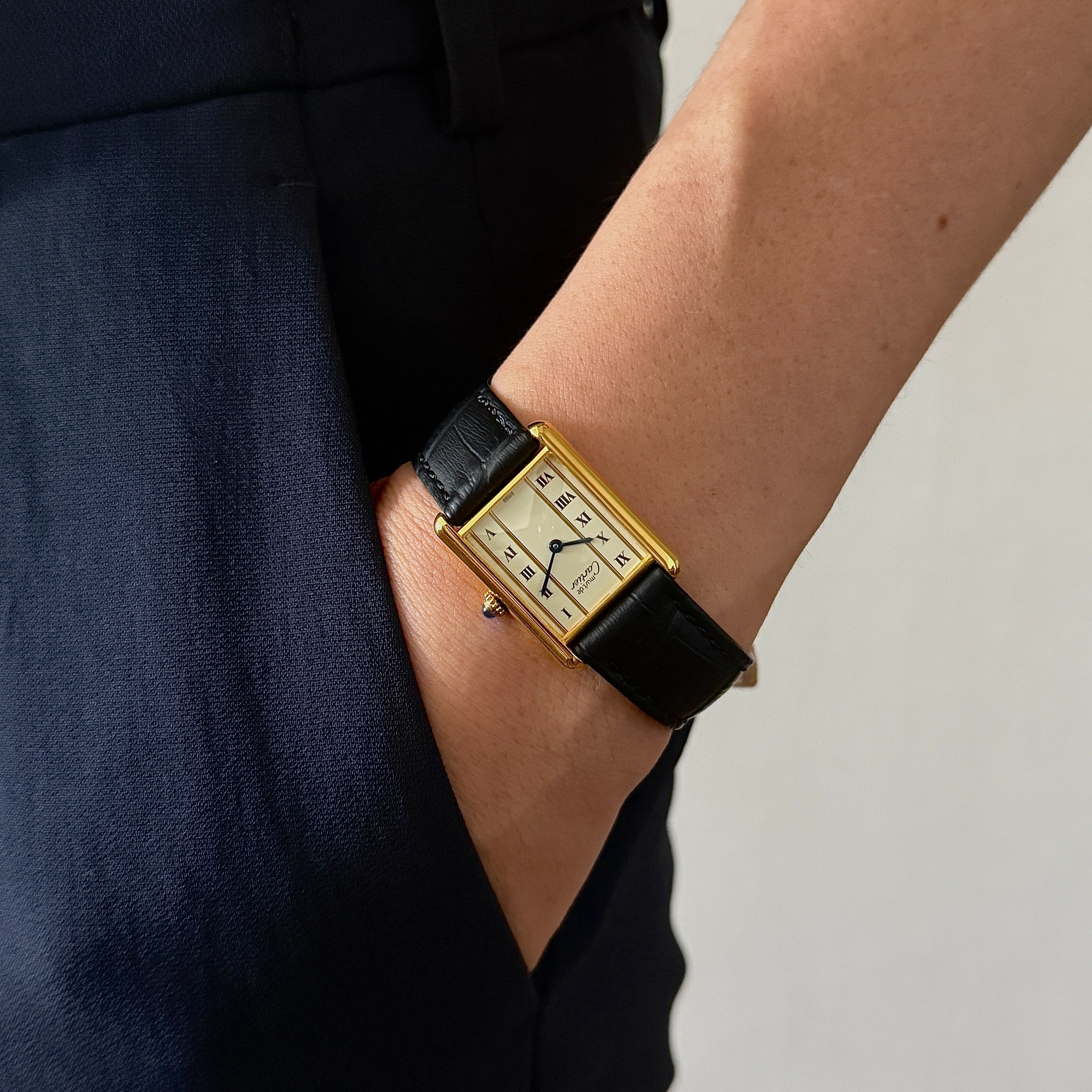[Cartier] Cartier Must Tank LM Vertical Roman with genuine buckle