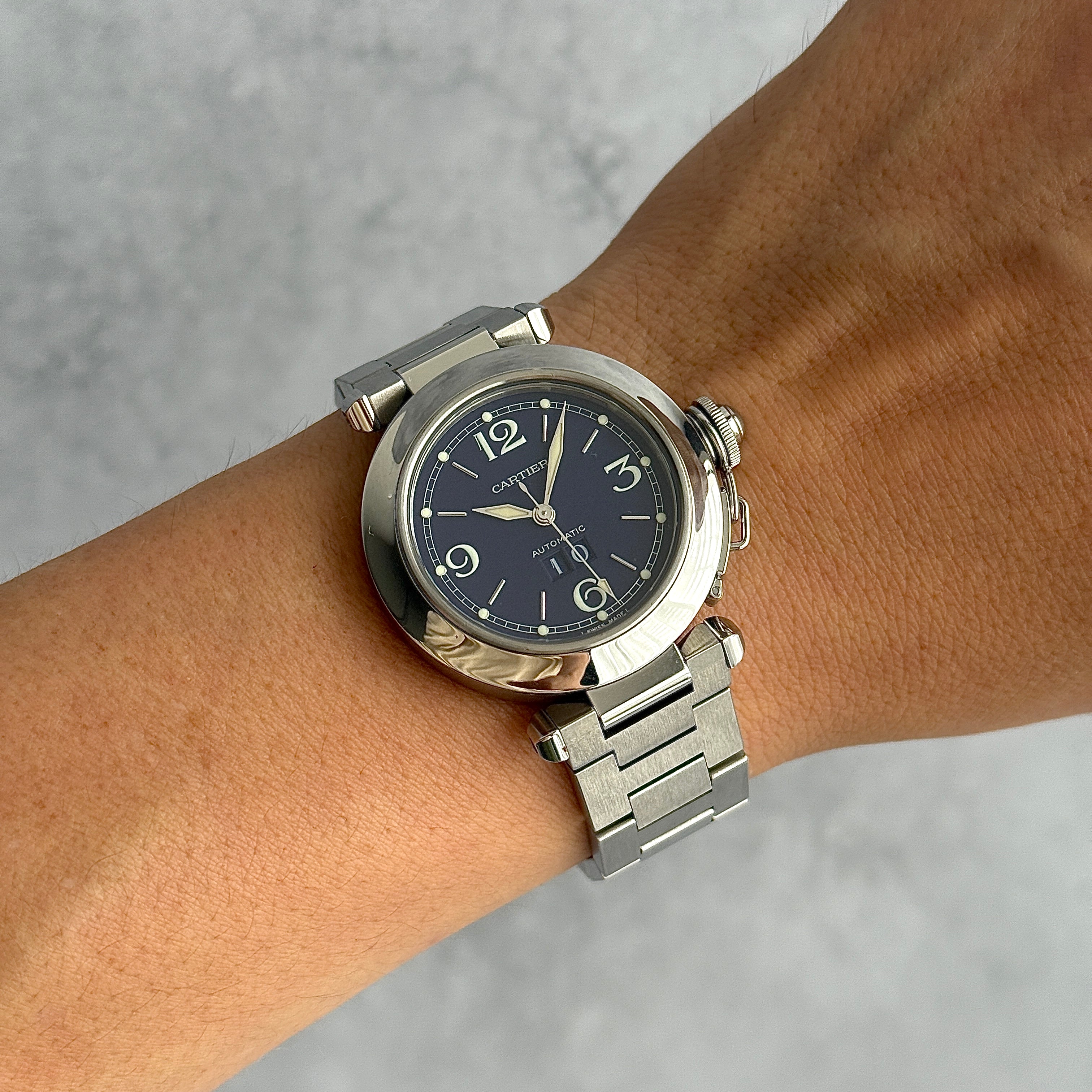 【Cartier】カルティエ パシャC35 ビッグデイトNavy