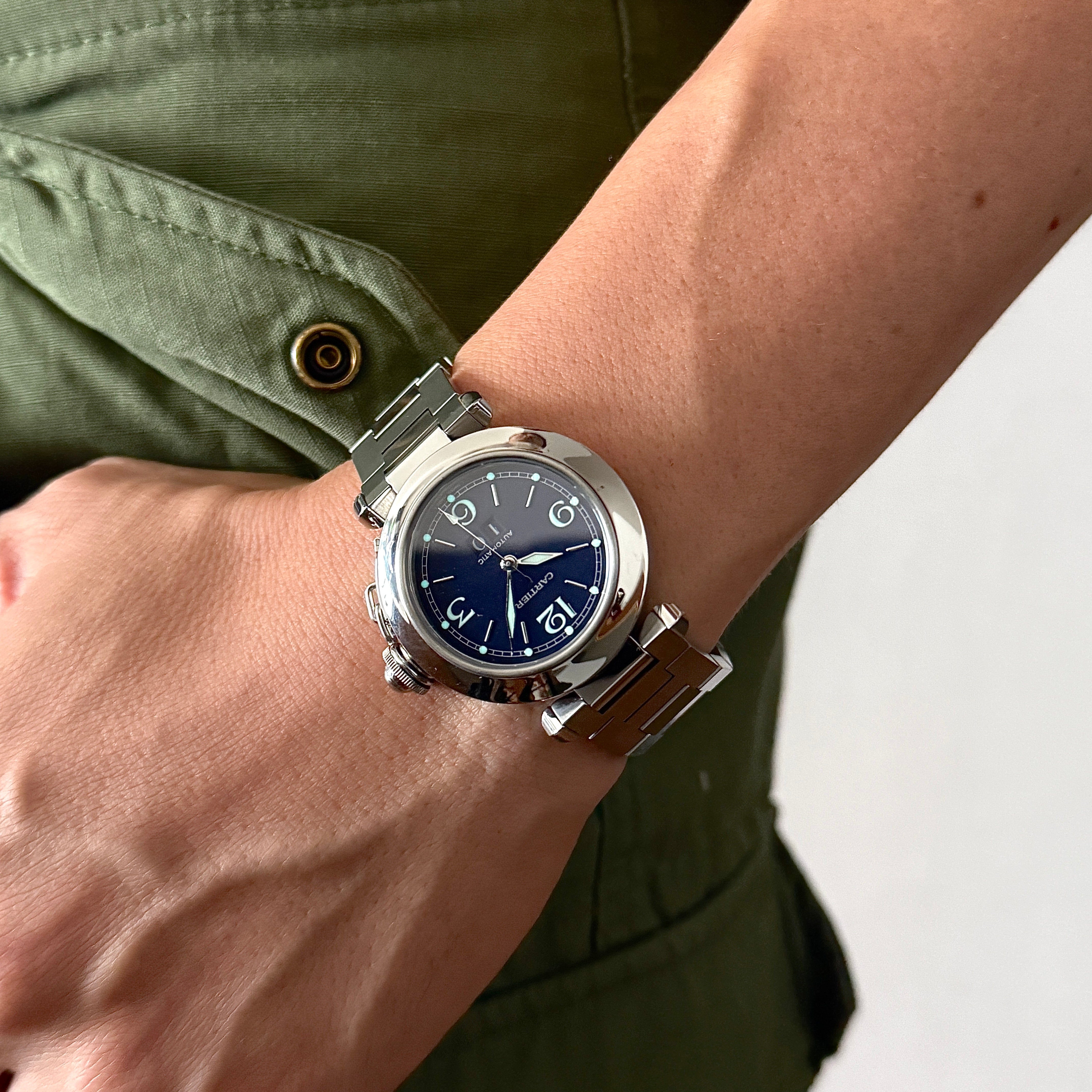 【Cartier】カルティエ パシャC35 ビッグデイトNavy