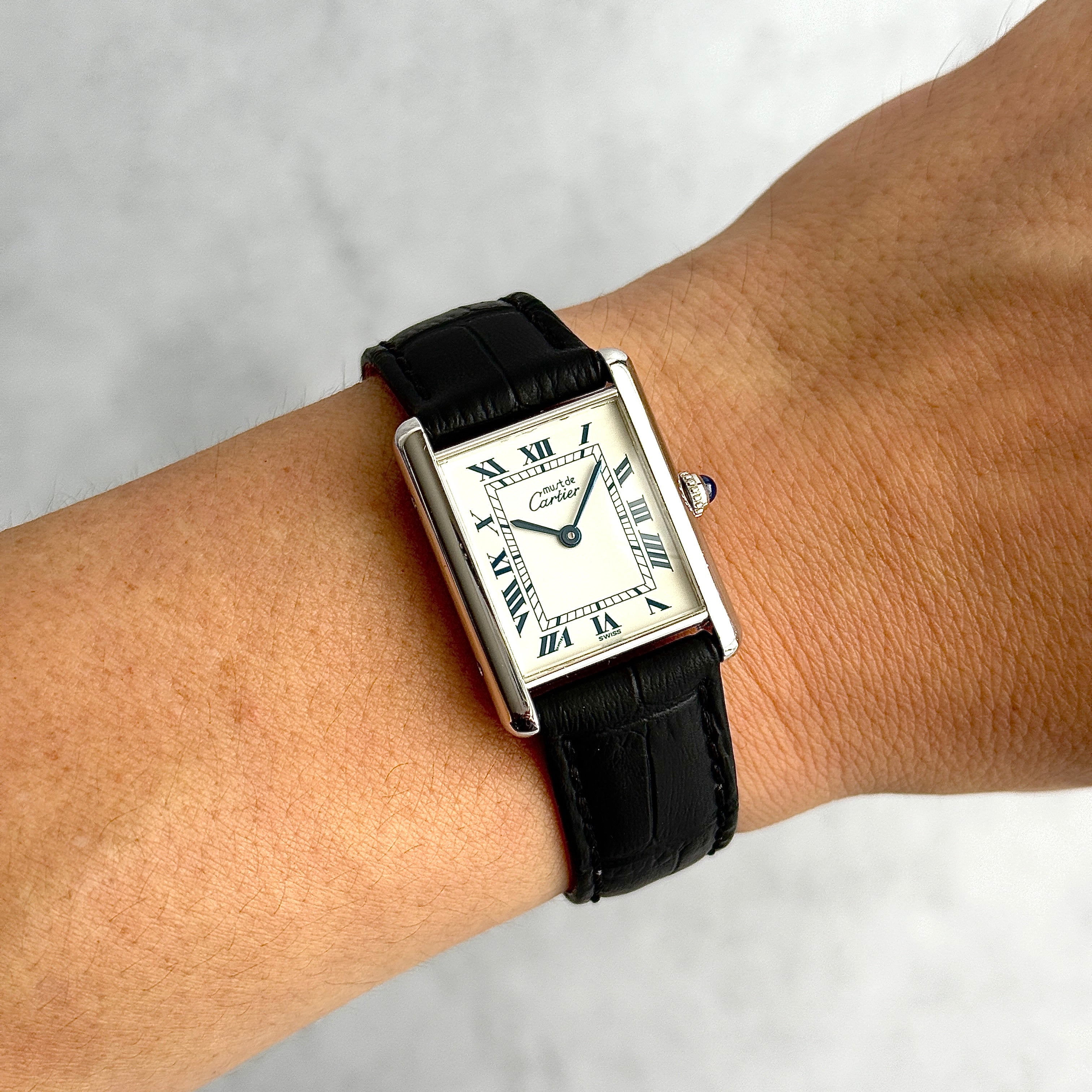 【Cartier】カルティエ マストタンク LMシルバーQZ 純正尾錠付き