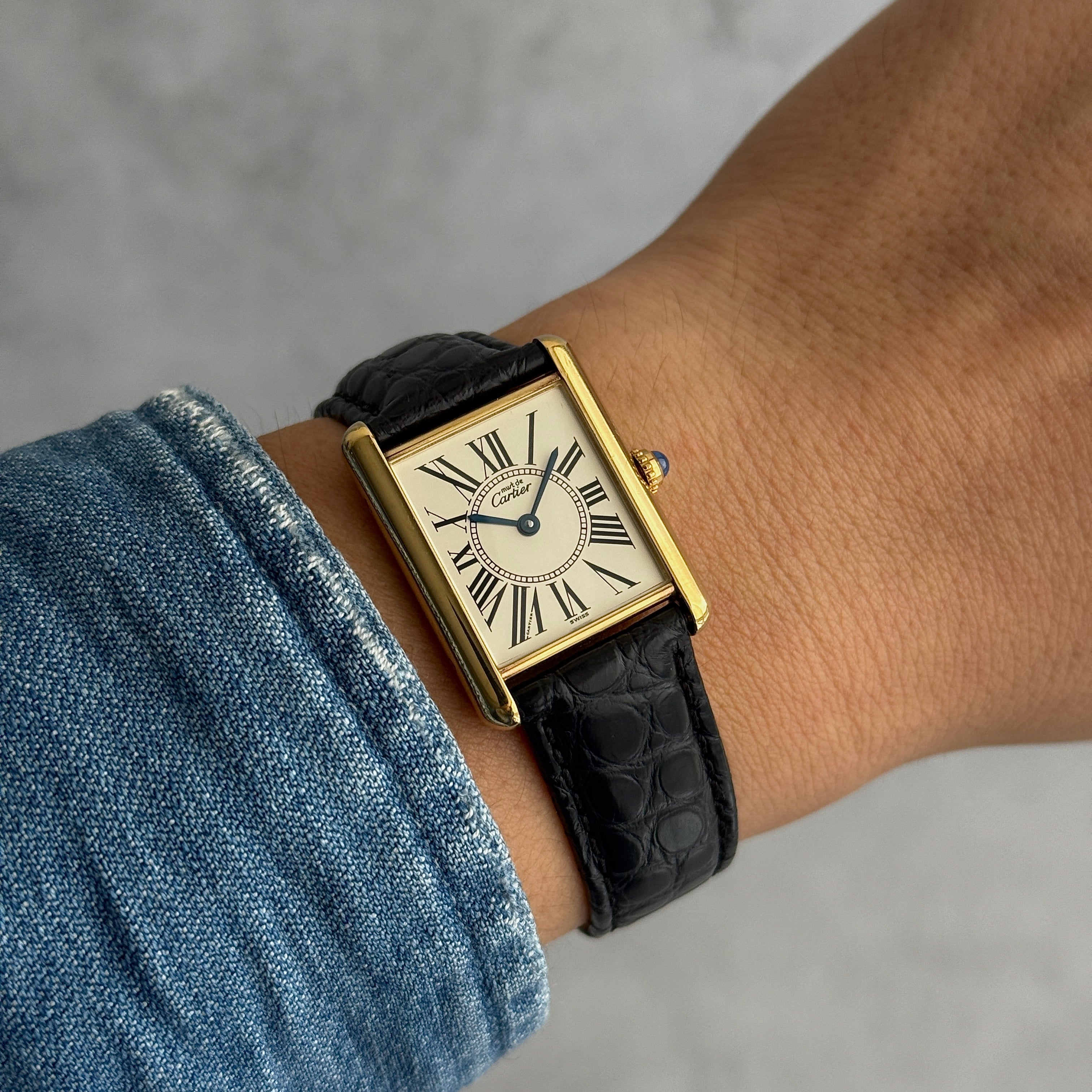 【Cartier】カルティエ マストタンクLM オパラン 純正Dバックル付き